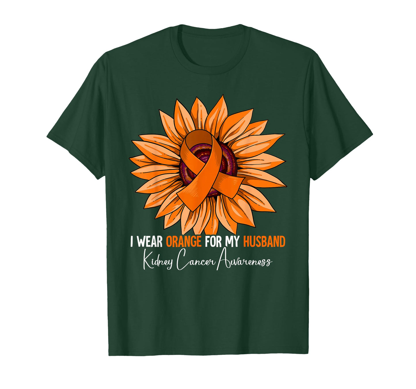 I Wear Orange For My Husband Kidney Cancer Awareness T-Shirt