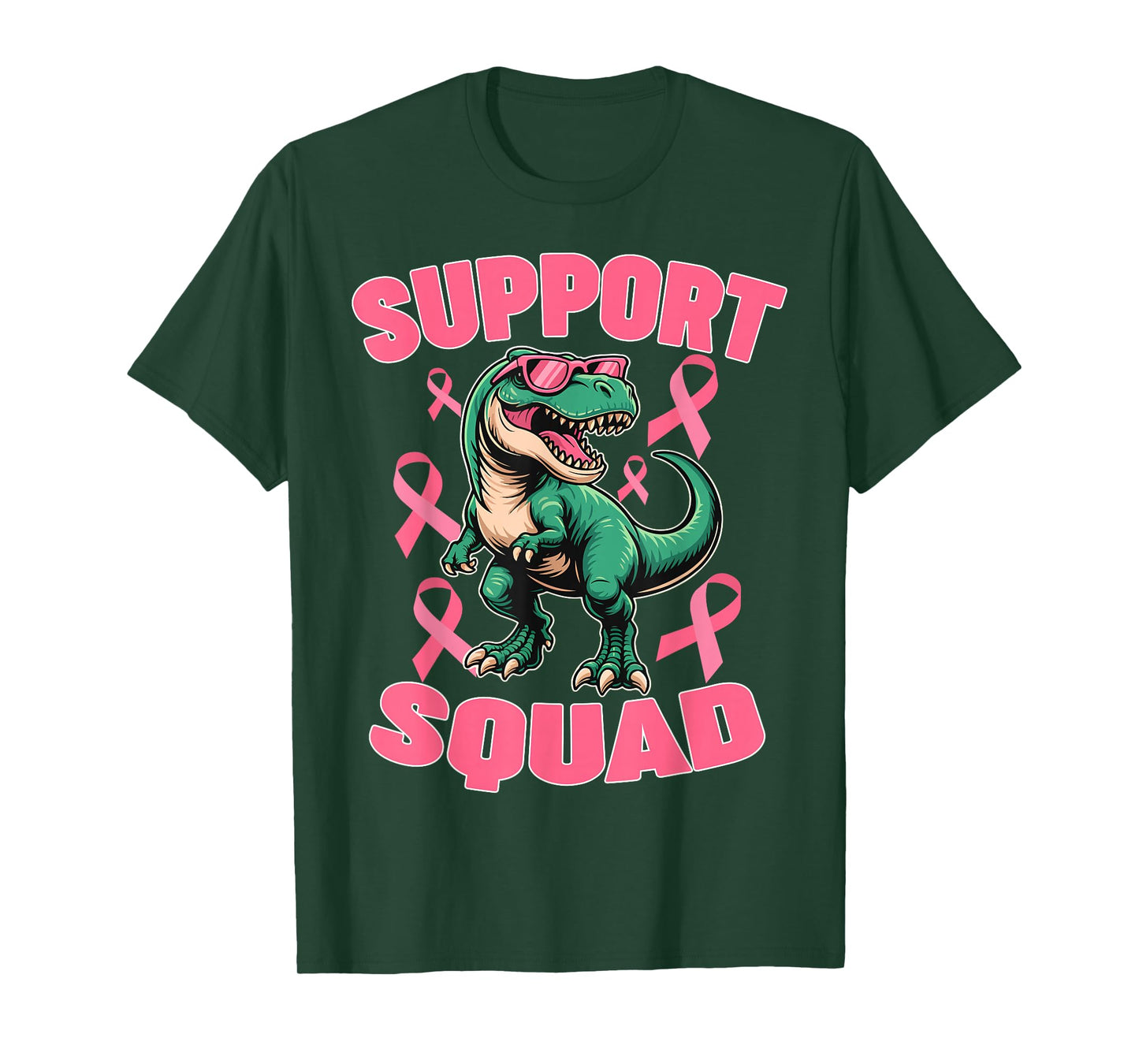 Dinosaur Breast Cancer Support Pink Ribbon Awareness Kids T-Shirt