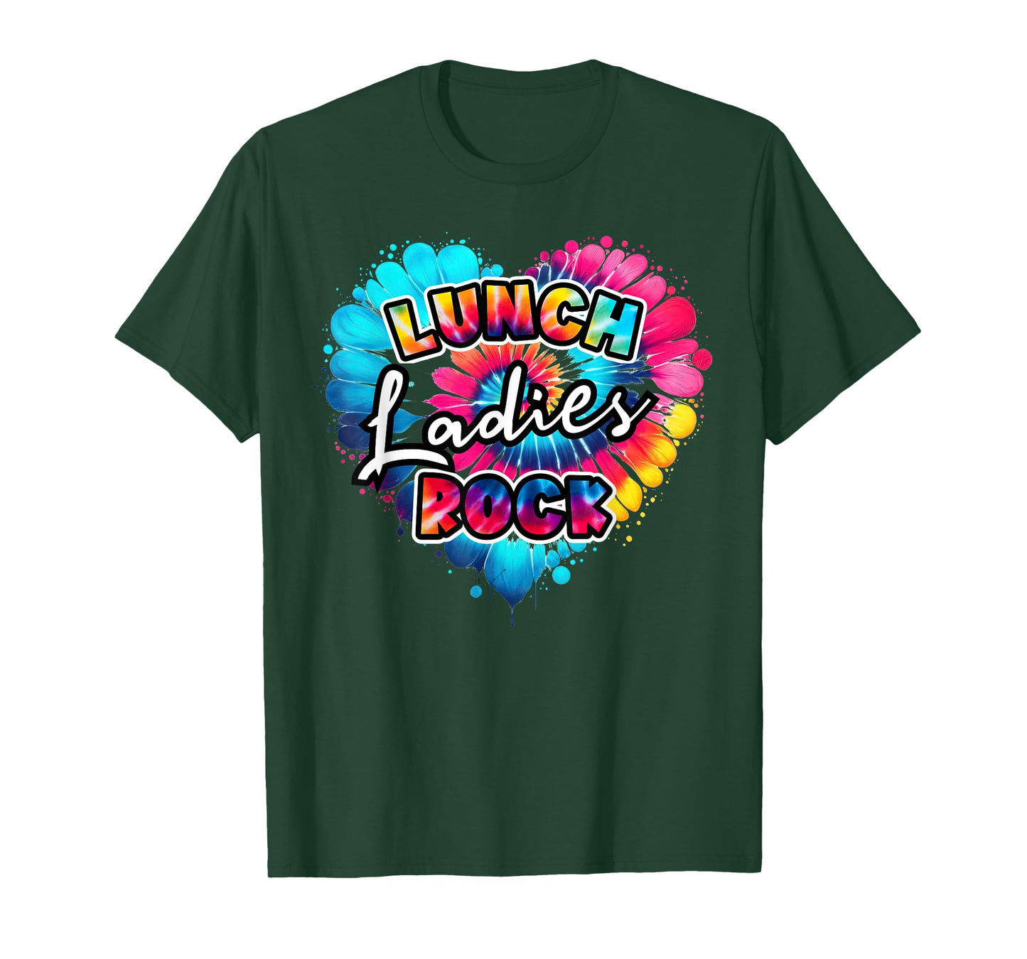 School Lunch Lady squad a Heart Tie dye lunch ladies rock T-Shirt