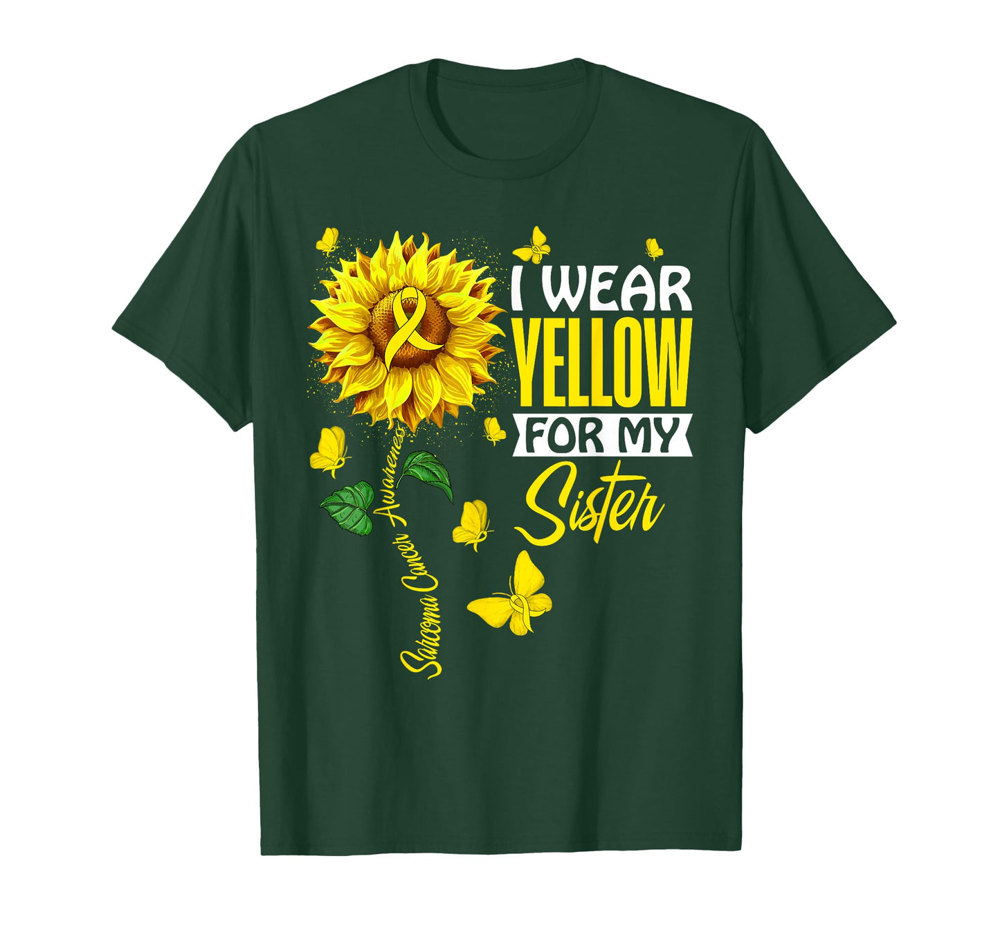 I Wear Yellow For Sister Sarcoma Cancer Awareness Support T-Shirt