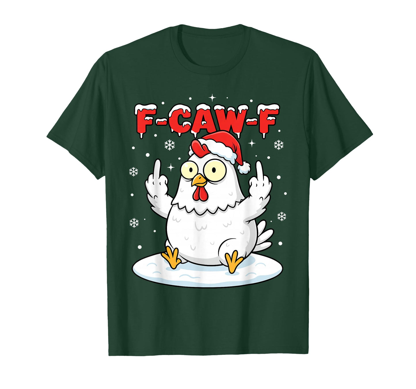 F-Caw-F Chicken Santa Christmas Adult Humor FCawF T-Shirt