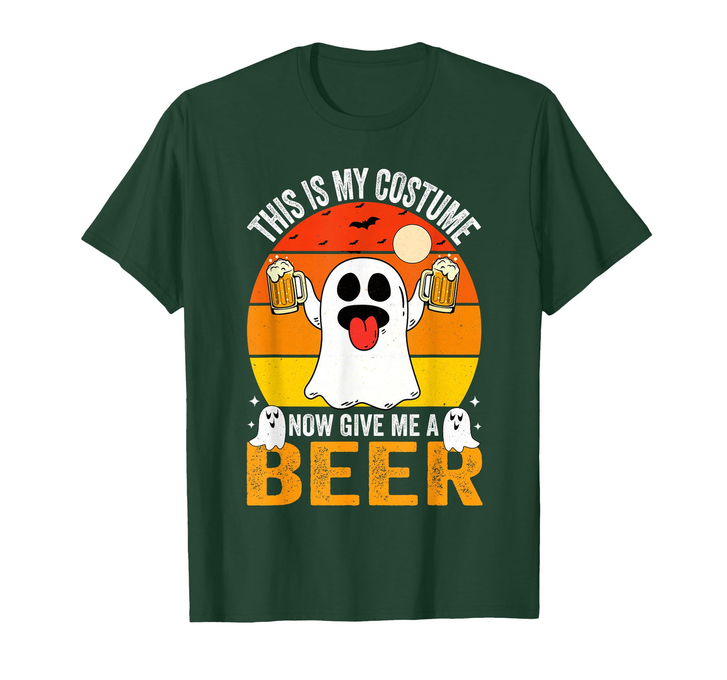 This is My Costume Now Give Me My Beer Ghost Funny Halloween T-Shirt