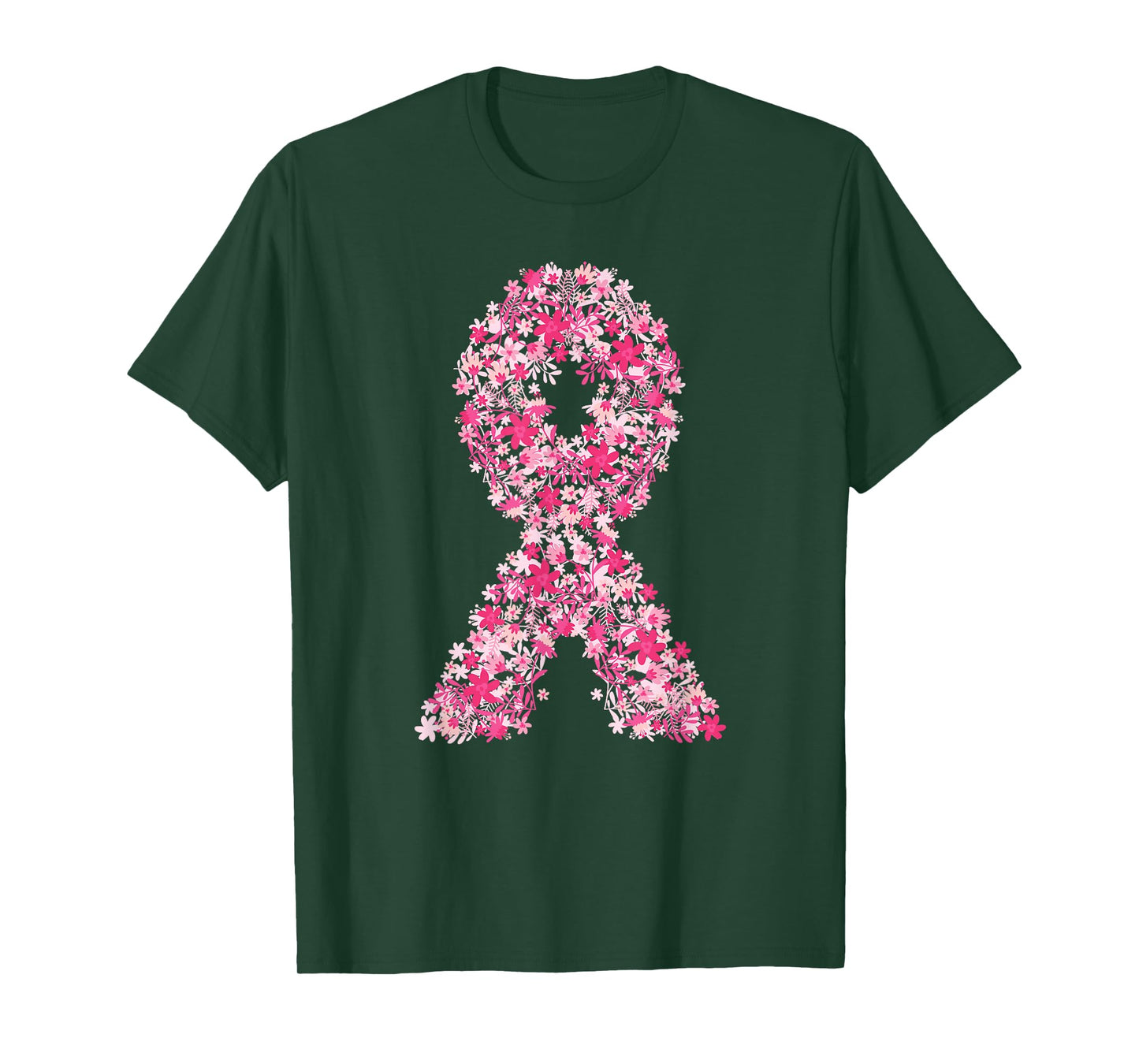 Floral Pink Ribbon Breast Cancer Awareness Shirts For Women T-Shirt