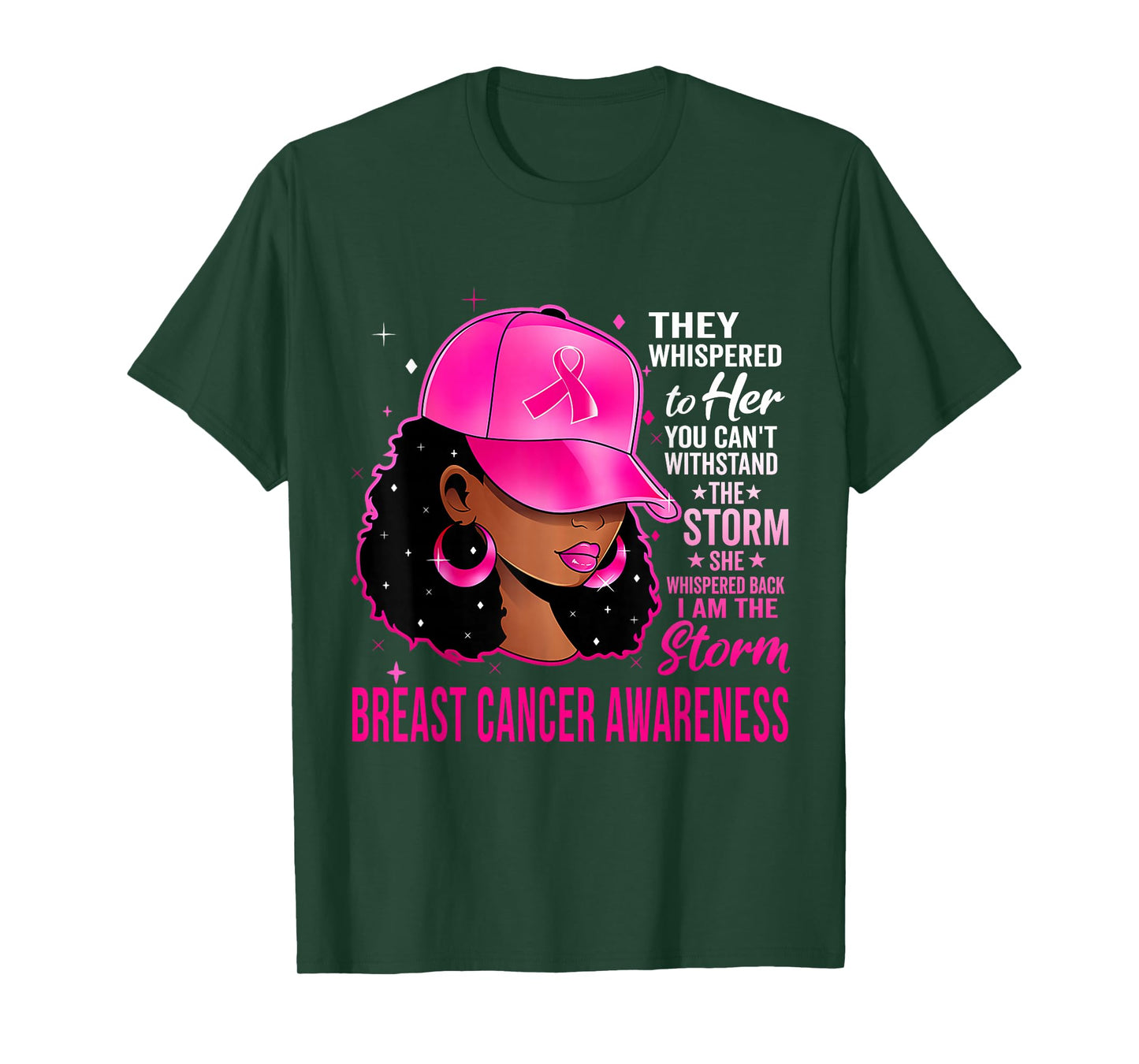 I'm The Storm Black Women Breast Cancer Survivor Pink Ribbon T-Shirt