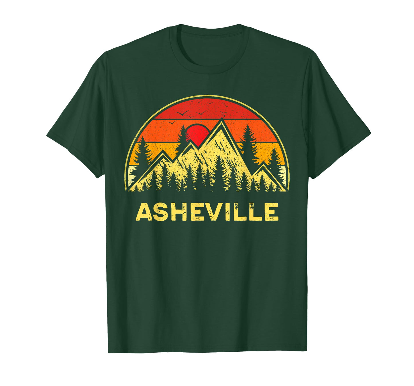 Retro Asheville North Carolina NC Mountains Hiking Souvenir T-Shirt