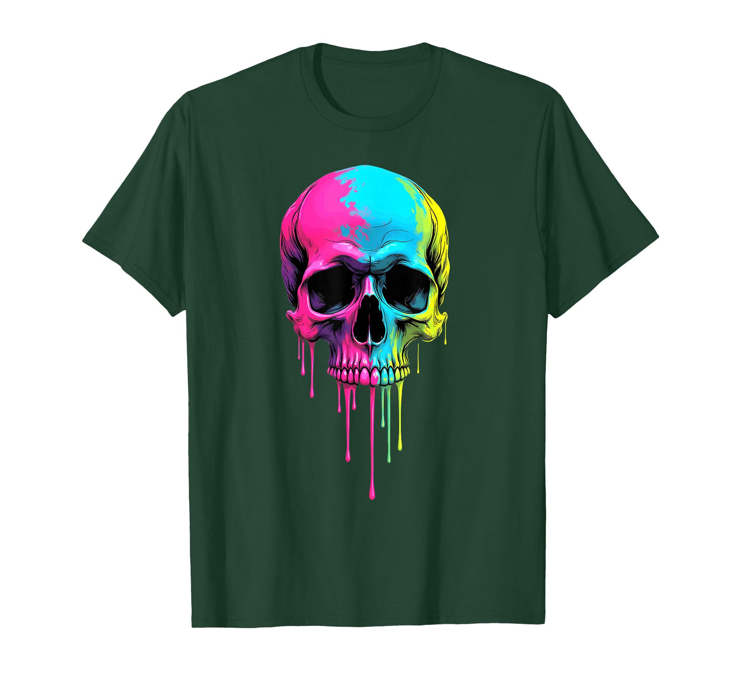 Colorful Skull Melting Halloween T-Shirt