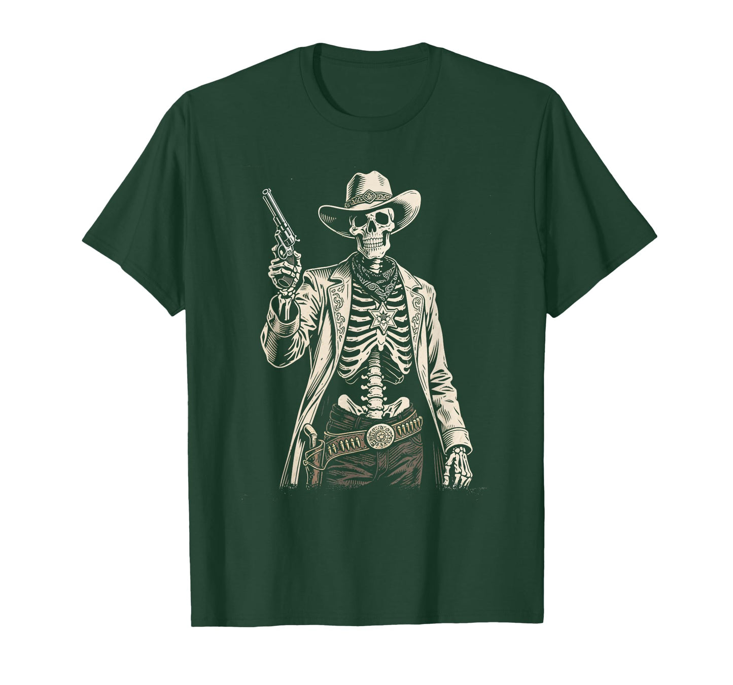 Cowboy Skeleton Western Halloween Aesthetic Men Women Kids T-Shirt