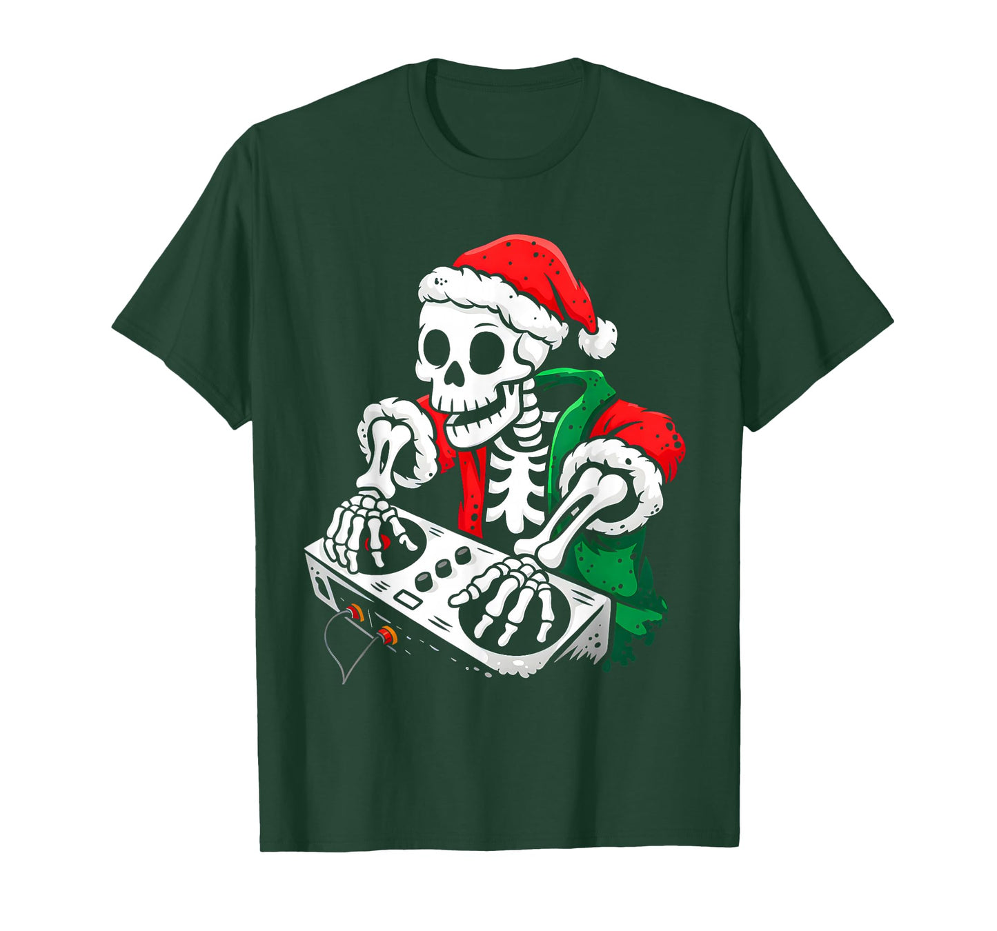 Skeleten Playing Dj Funny Halloween Costume Boys Kids T-Shirt