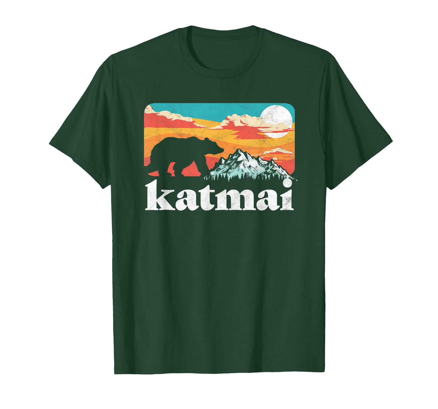 Katmai Alaska Retro Bear & Mountain Vintage 80s Graphic T-Shirt
