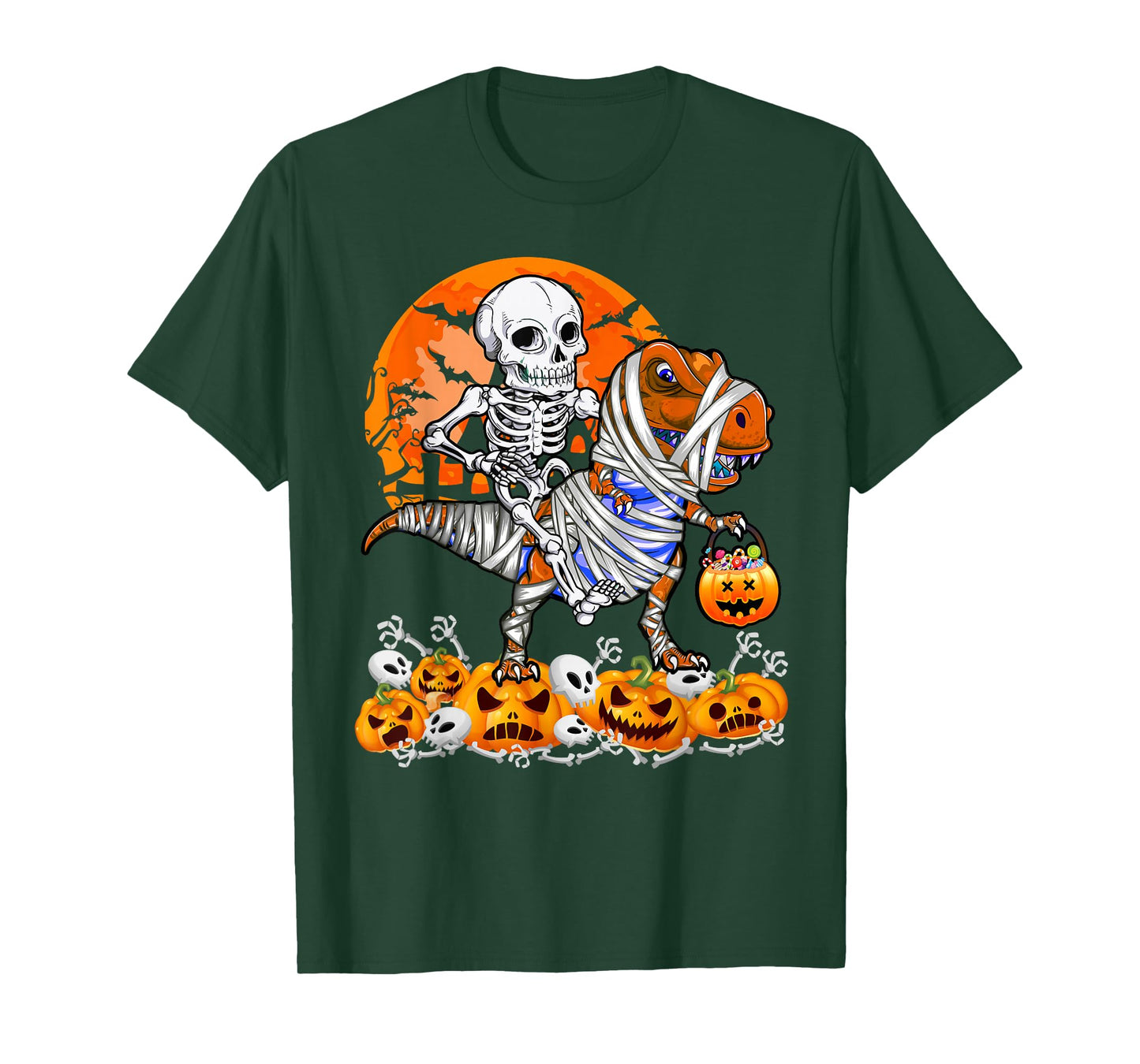 Halloween Dinosaur T rex Mummy Pumpkin Costume for Boys Kids T-Shirt