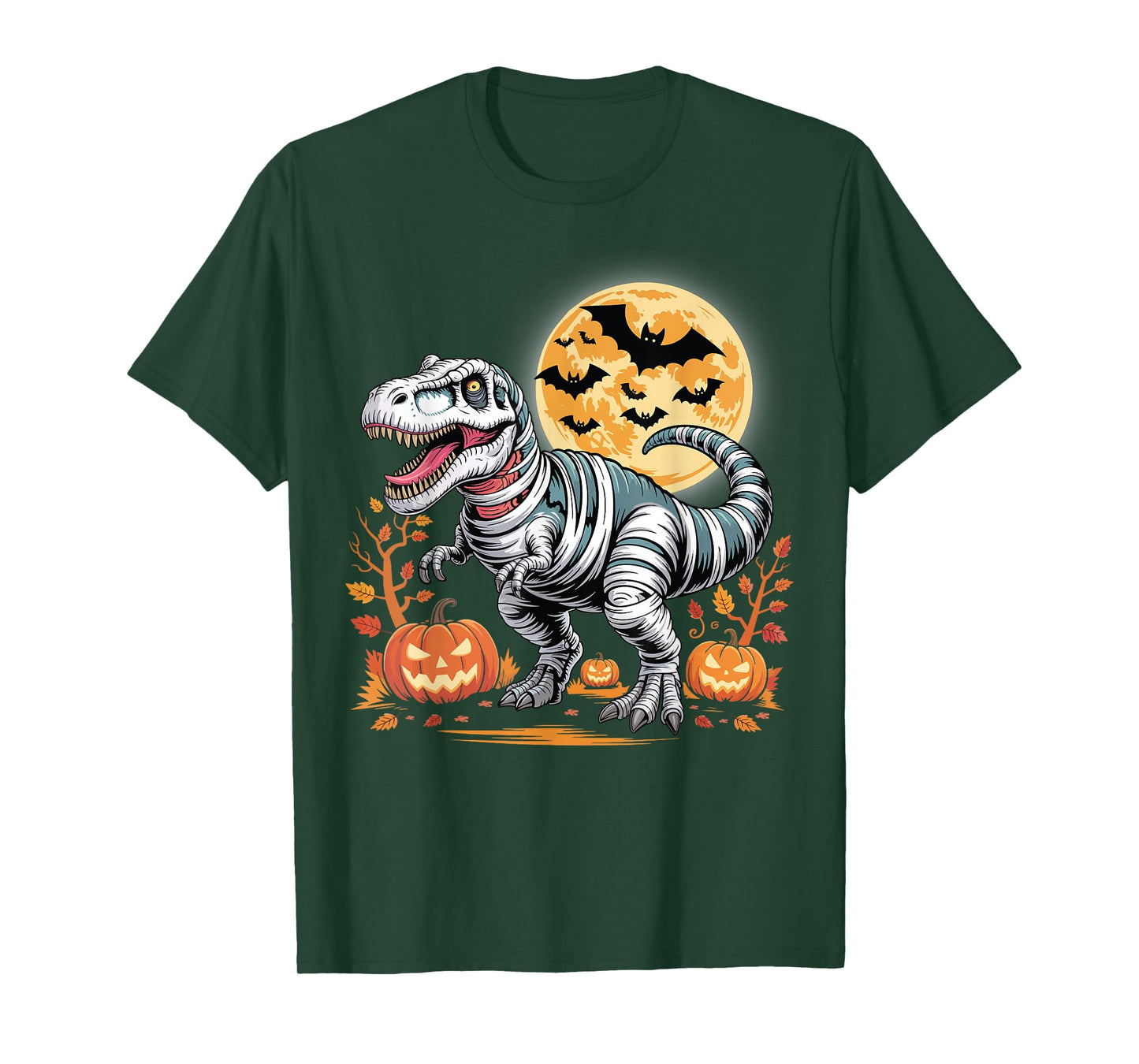 T Rex Halloween Scary Ghost Skeleton Riding Mummy Dinosaur T-Shirt