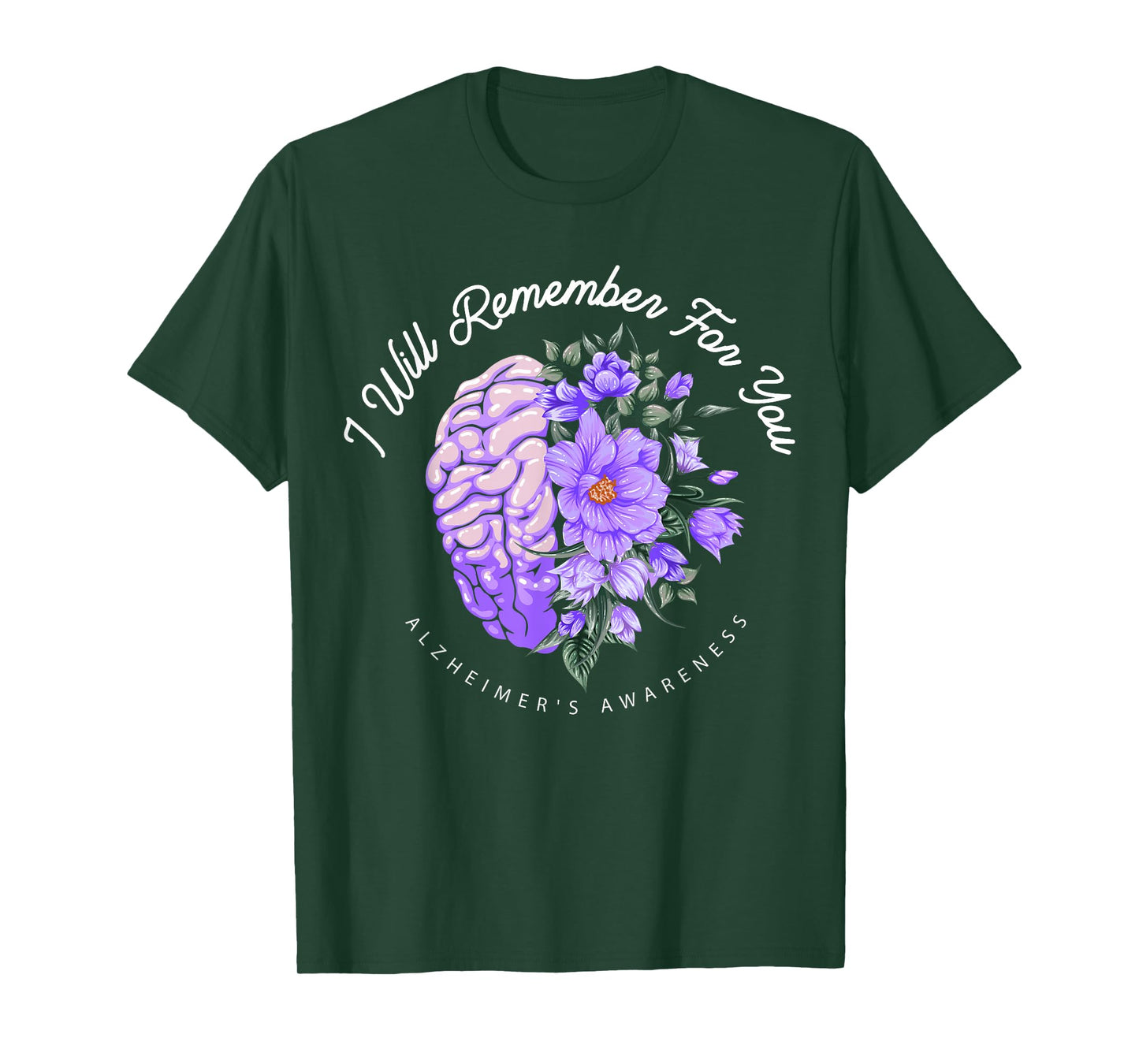 Alzheimer's Awareness I Will Remember For You Brain T-Shirt