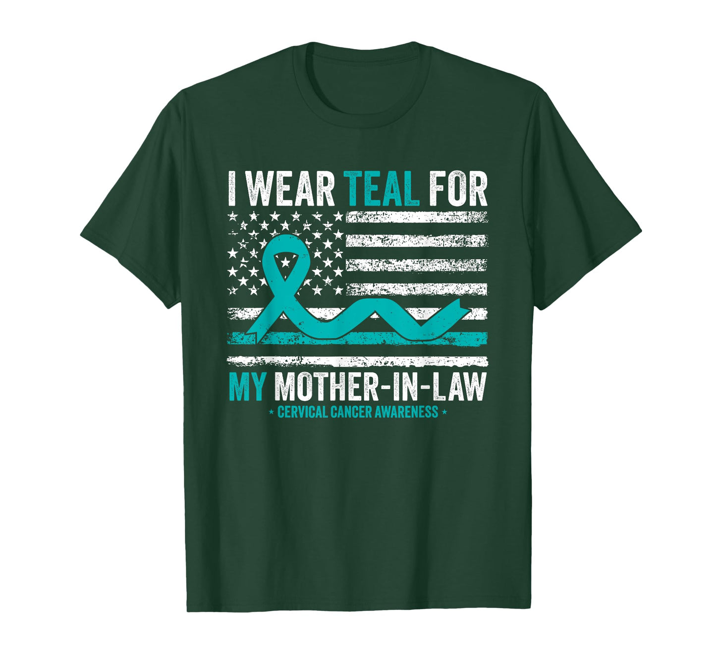 I Wear Teal For My Mother-In-Law Cervical Cancer Awareness T-Shirt