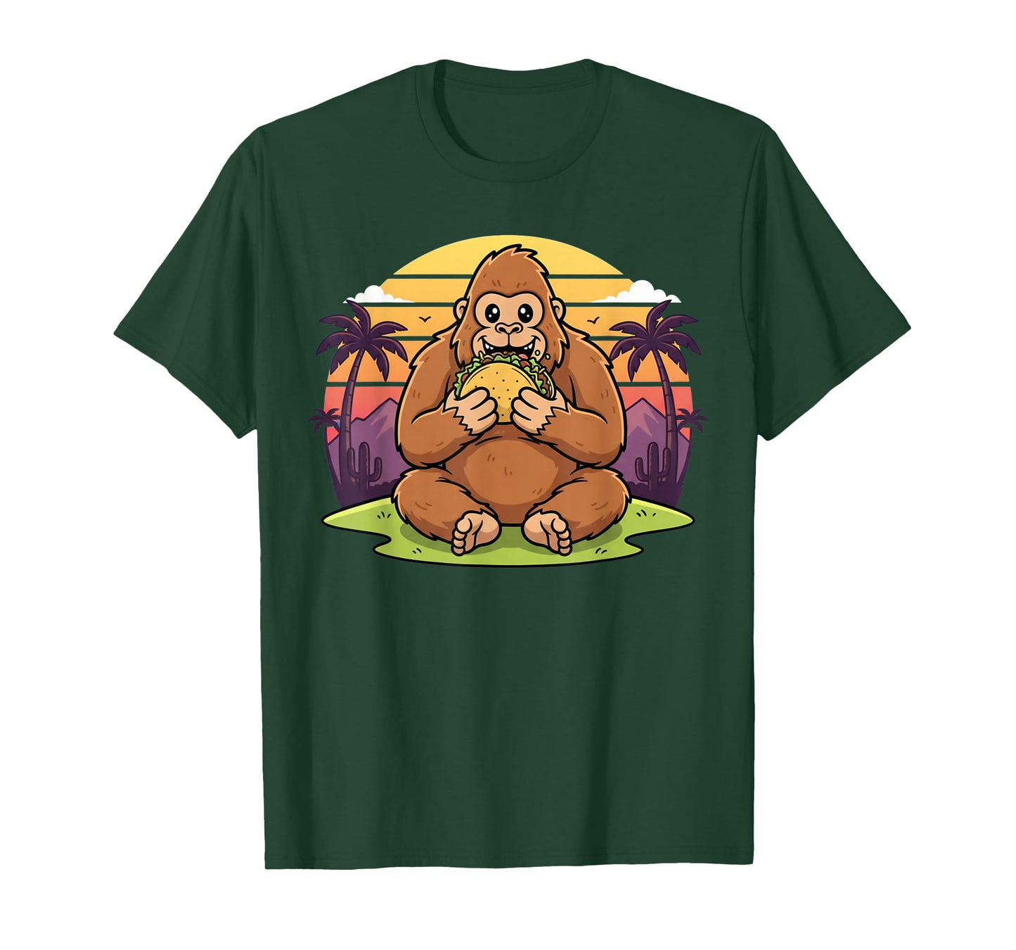 Taco Lover Bigfoot Vintage Design Gift for Men Women Kids T-Shirt