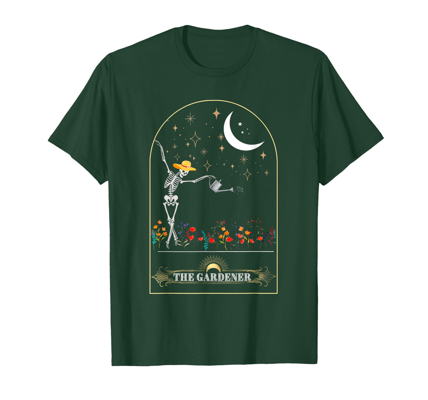 The Gardener Skeleton Tarot Card Gardening Planting Plant T-Shirt