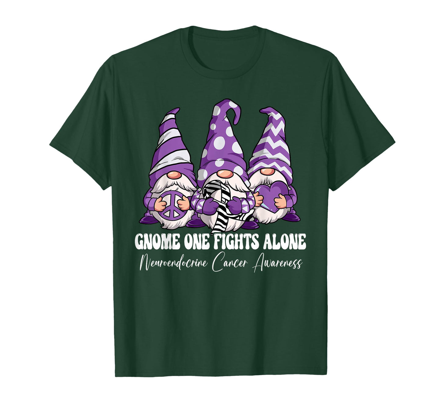 Gnome One Fights Alone Neuroendocrine Cancer Awareness T-Shirt