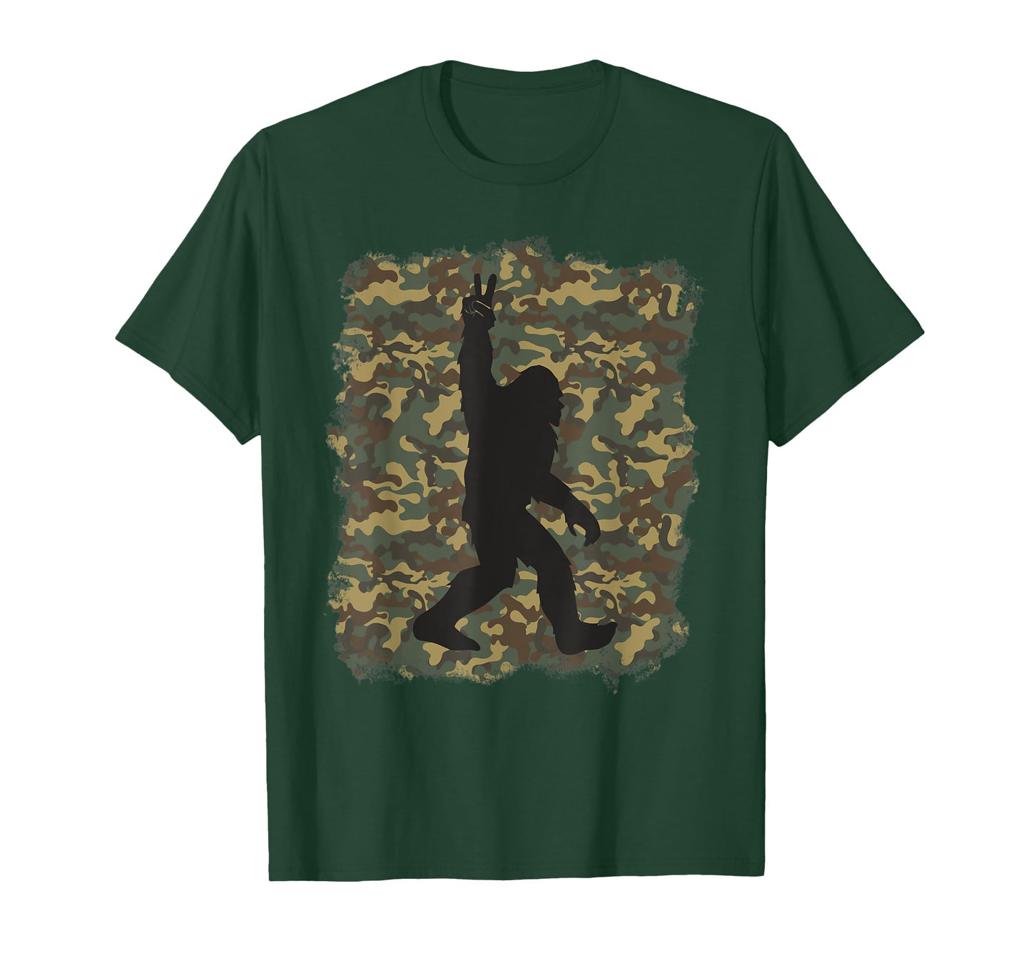 Bigfoot Sasquatch Peace Big Foot Squatch Army Camouflage Men T-Shirt