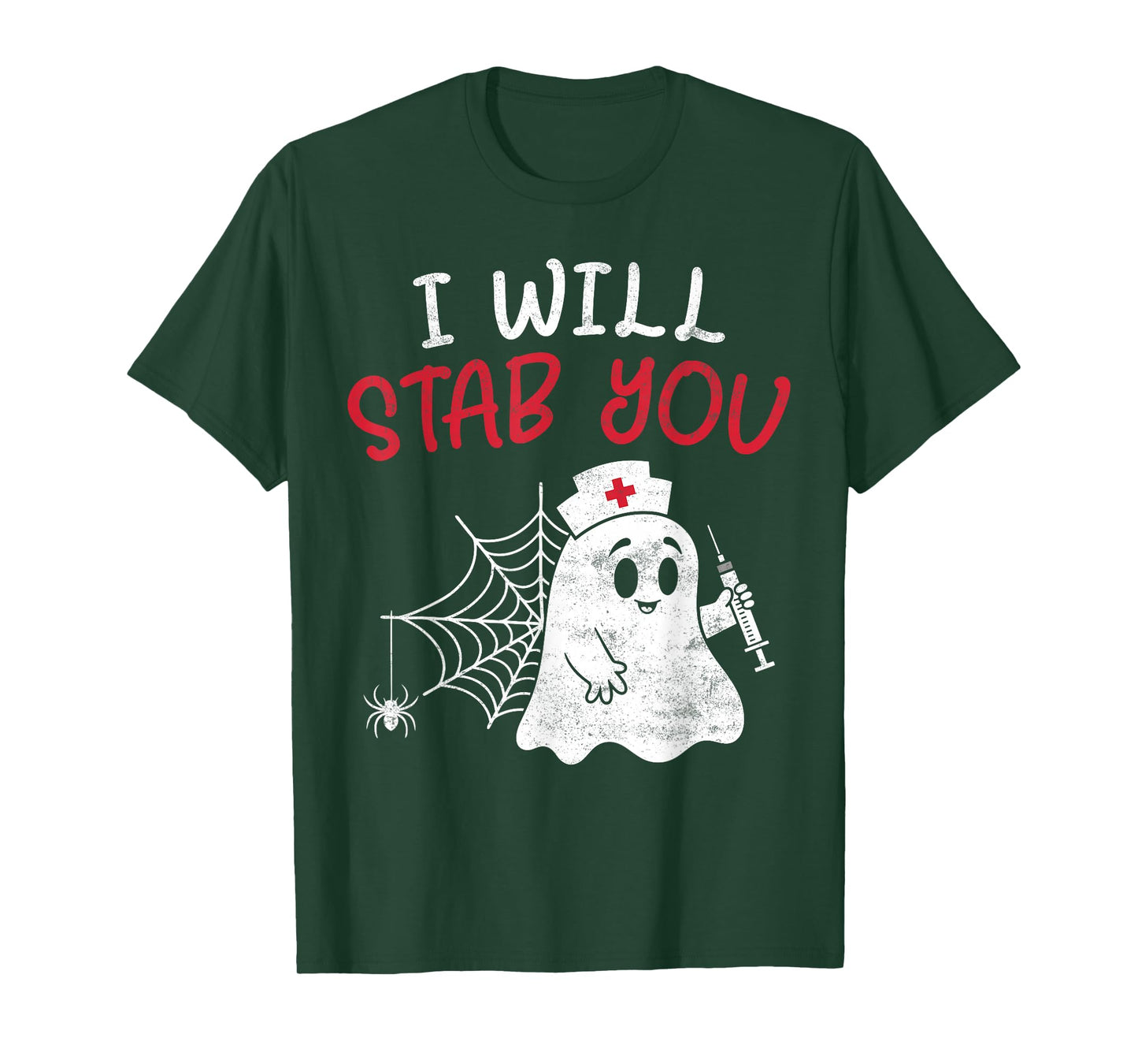 I Will Stab You Ghost Nurse Funny Halloween for Nurses T-Shirt