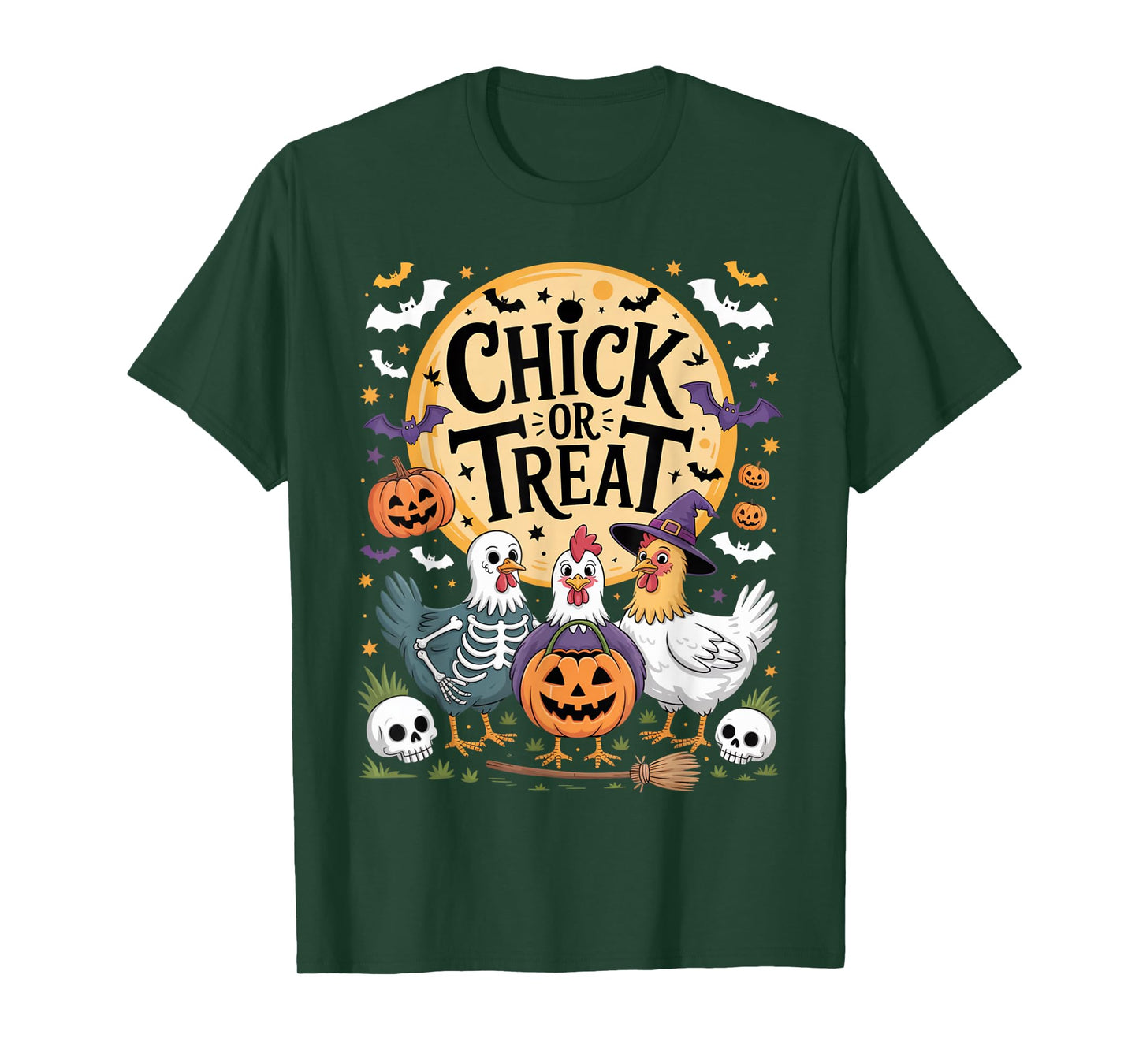 Cute Chick or Treat Funny Chicken Halloween Pumpkin Costume T-Shirt