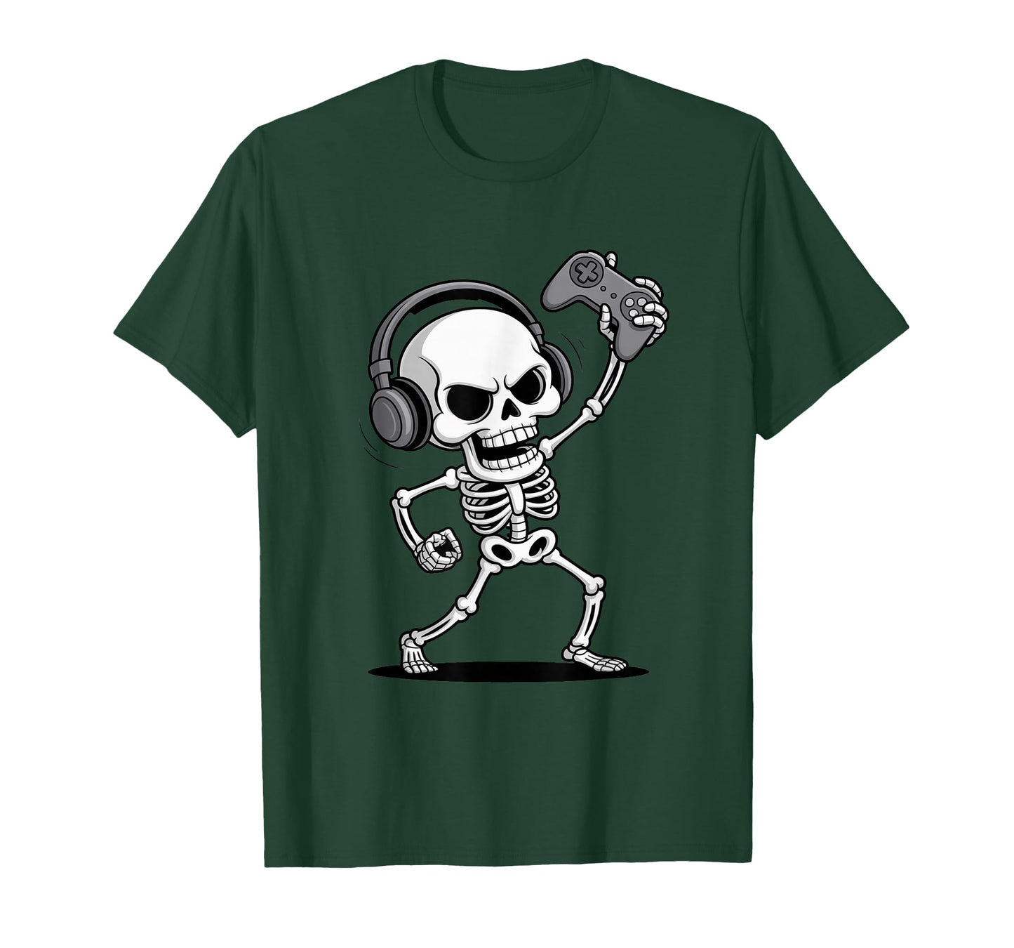 Funny Halloween Skeleton Gamer T-Shirt