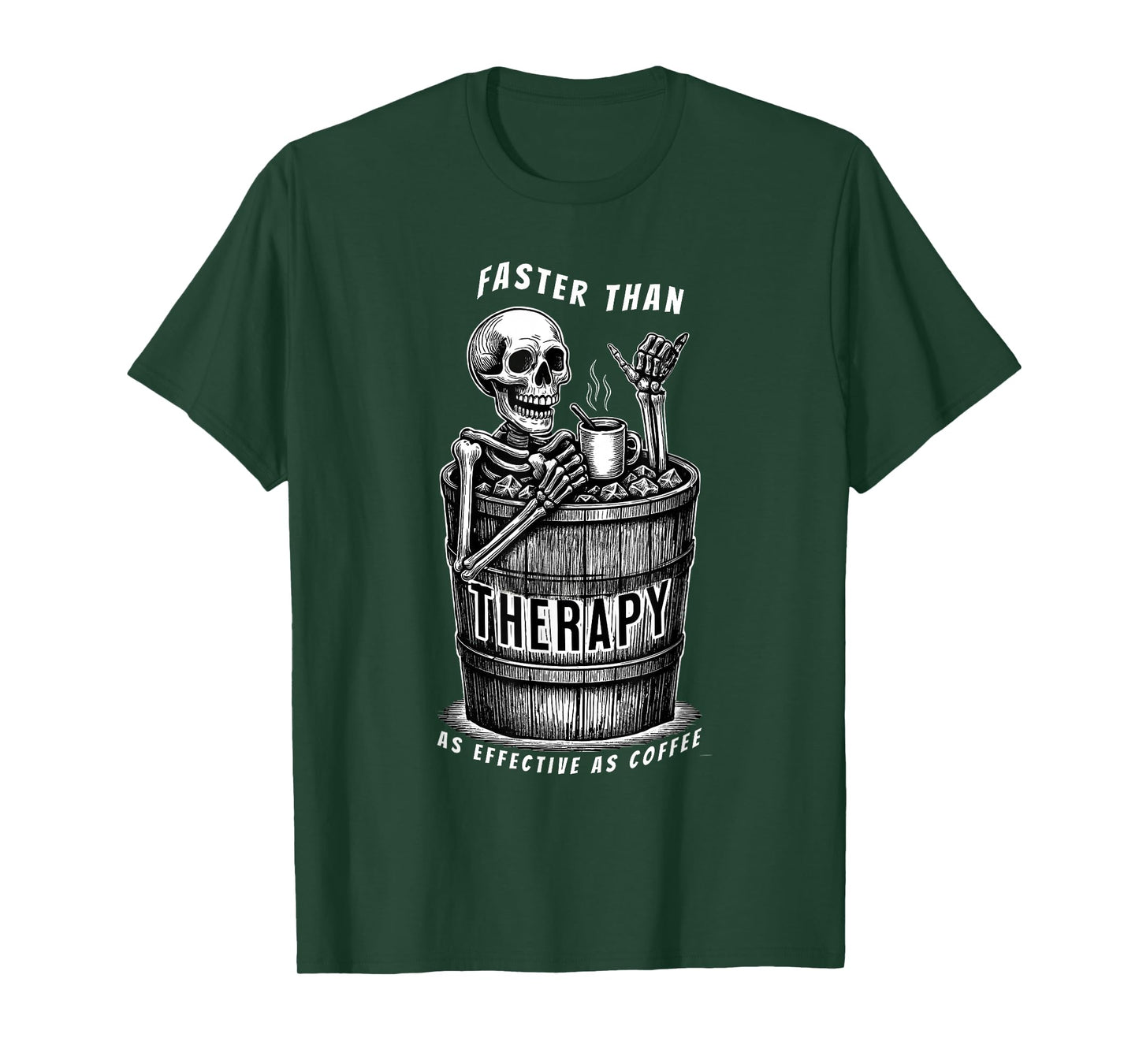 Ice Bath Skeleton Design – Cold Bath Therapy and Coffee T-Shirt