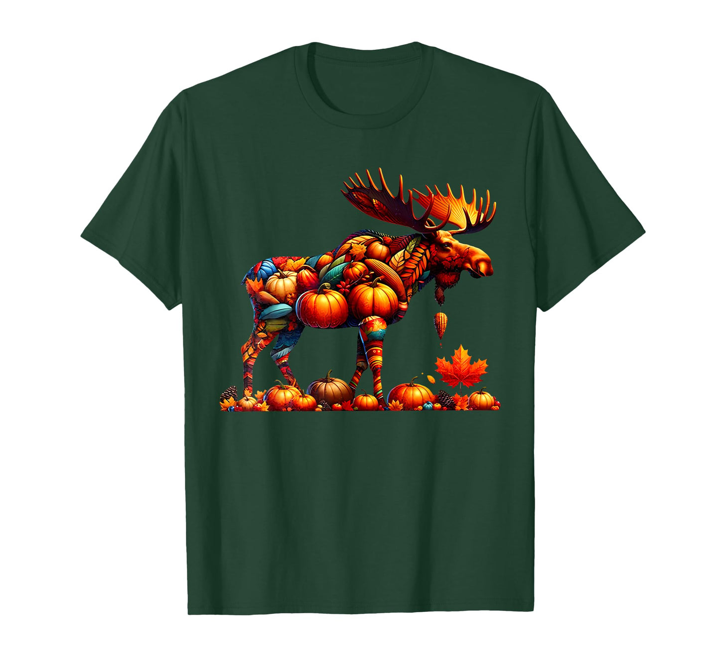 Moose Pumpkin Fall Thanksgiving Autumn Season Graphics T-Shirt