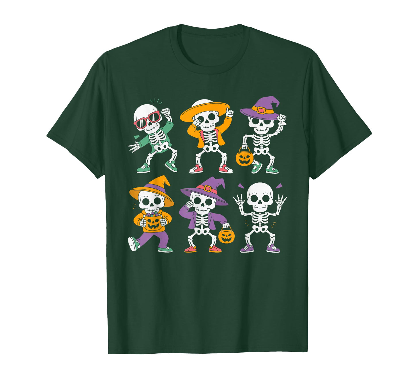Dancing Skeleton Squad Halloween Trick Or Treat Party Funny T-Shirt