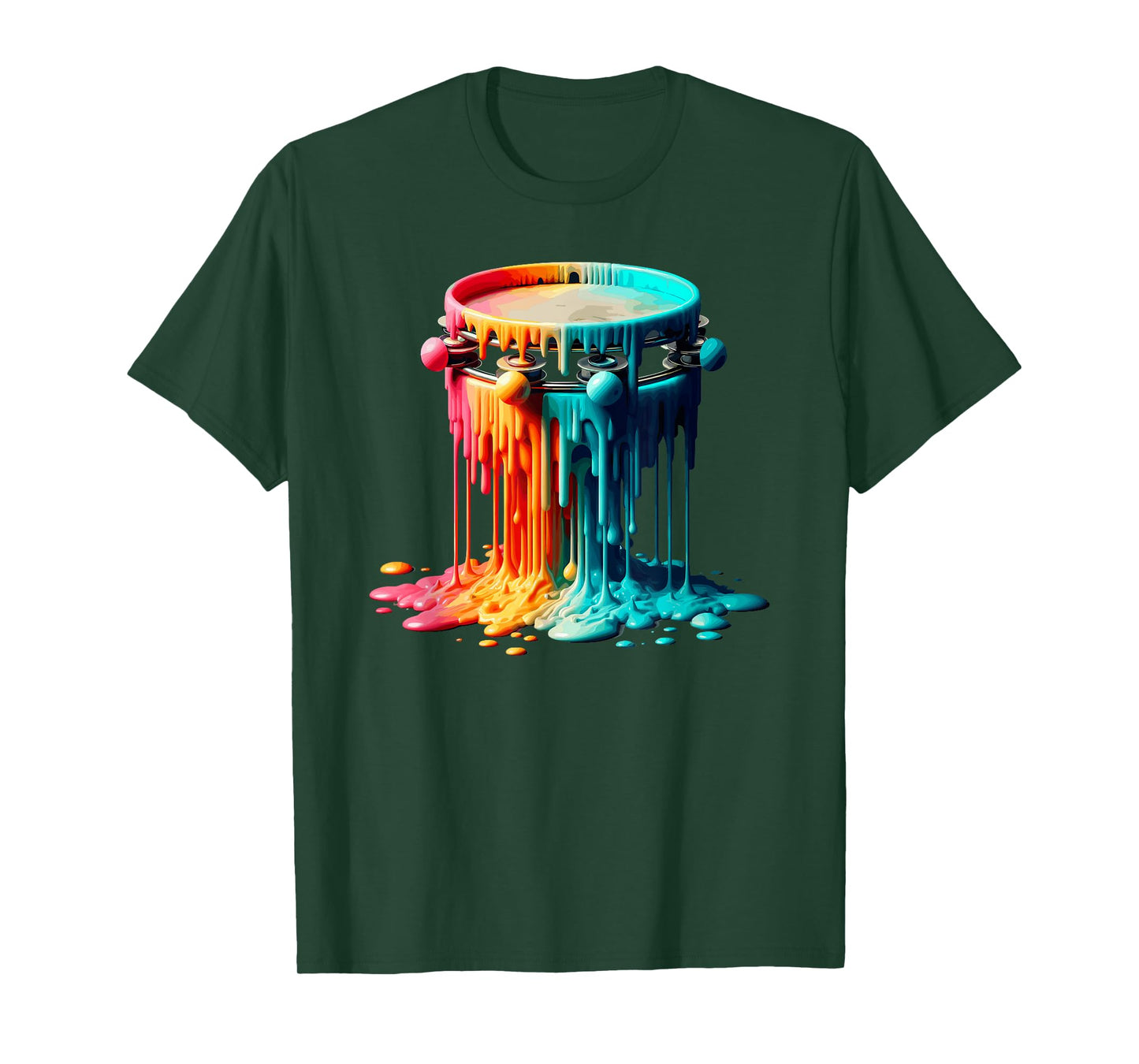 Dripping Paint Tambourine Instrument Tambourinist T-Shirt