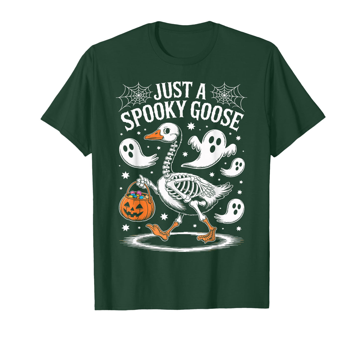 Spooky Goose Skeleton Halloween Costume Trick or Treat Fun T-Shirt