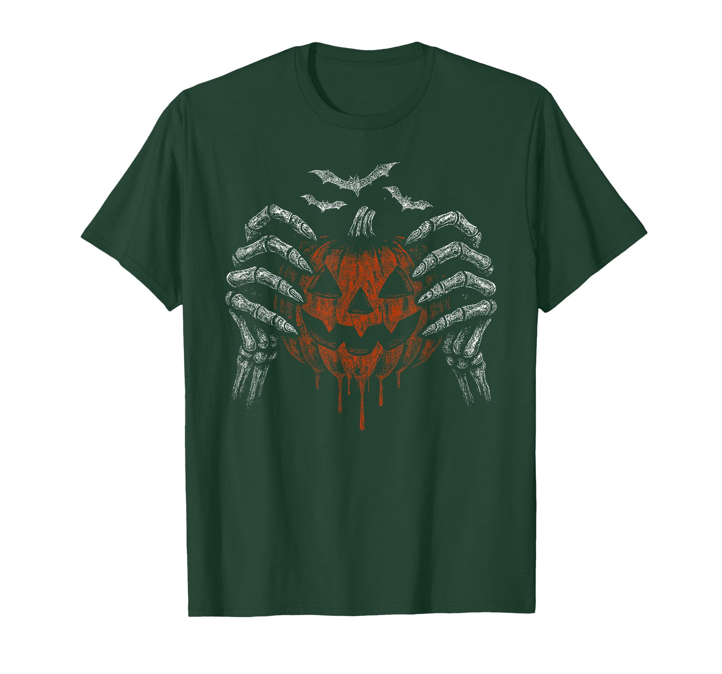 Spooky Skeleton Hands Creepy Pumpkin Witchy Halloween T-Shirt