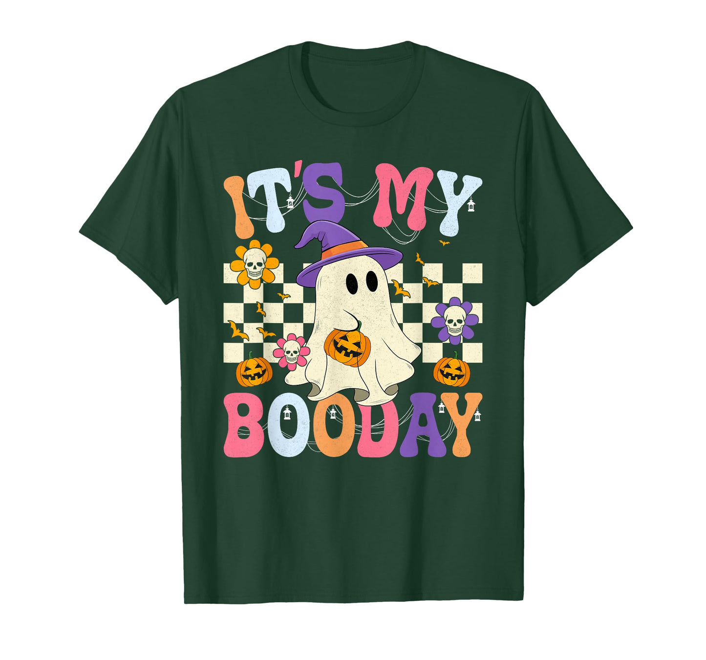 It's My Boo Day Halloween Birthday Ghost Boys Girls Kids T-Shirt