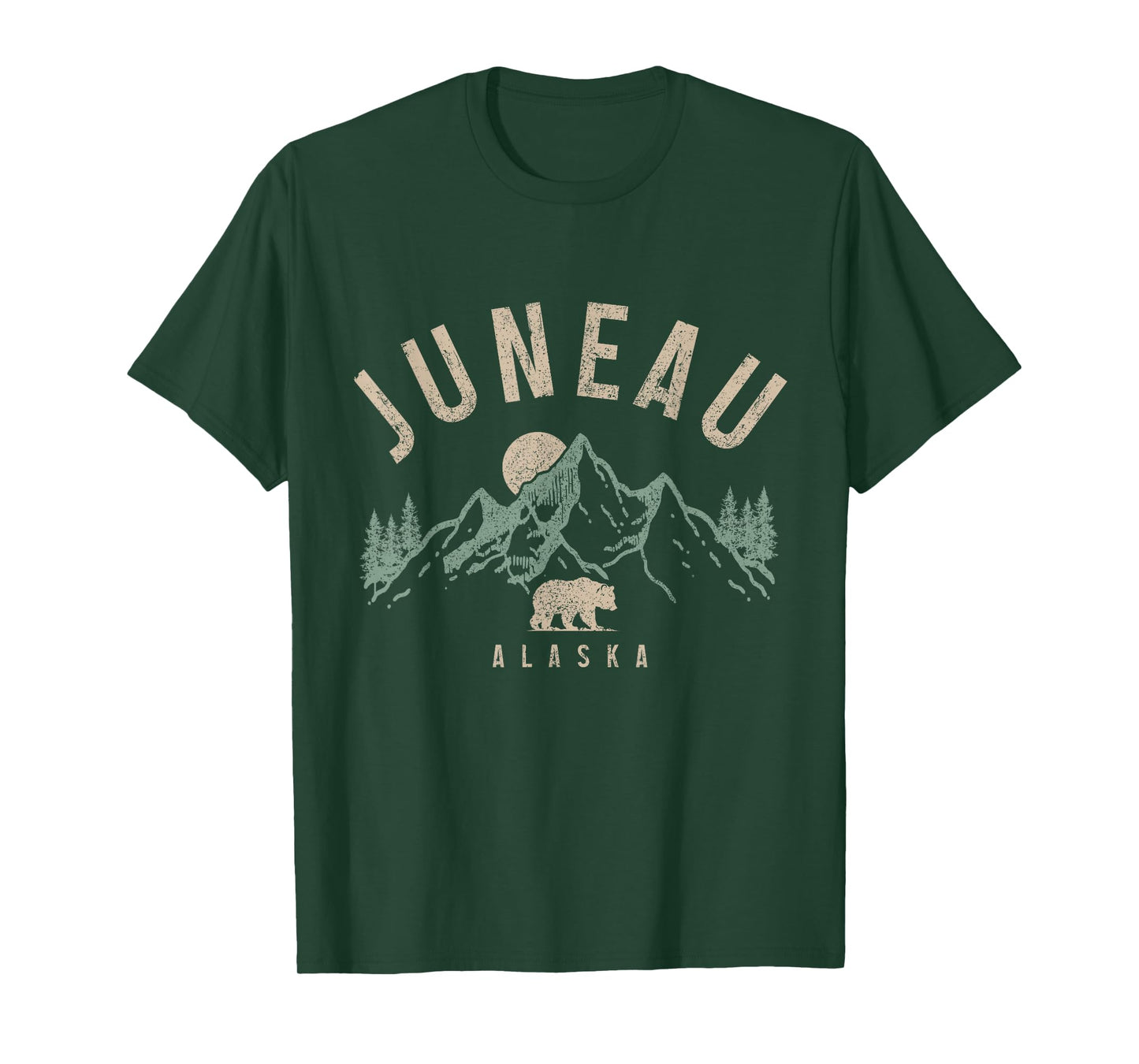 Juneau Alaska Vintage Mountains Grizzly Bear Nature Lover T-Shirt
