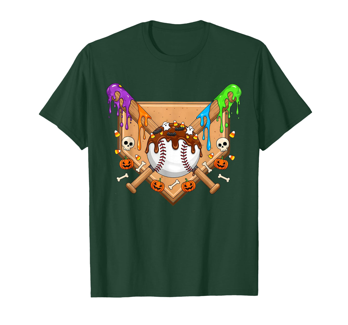 Baseball Drip Ice Cream Halloween Youth Boys T-Shirt