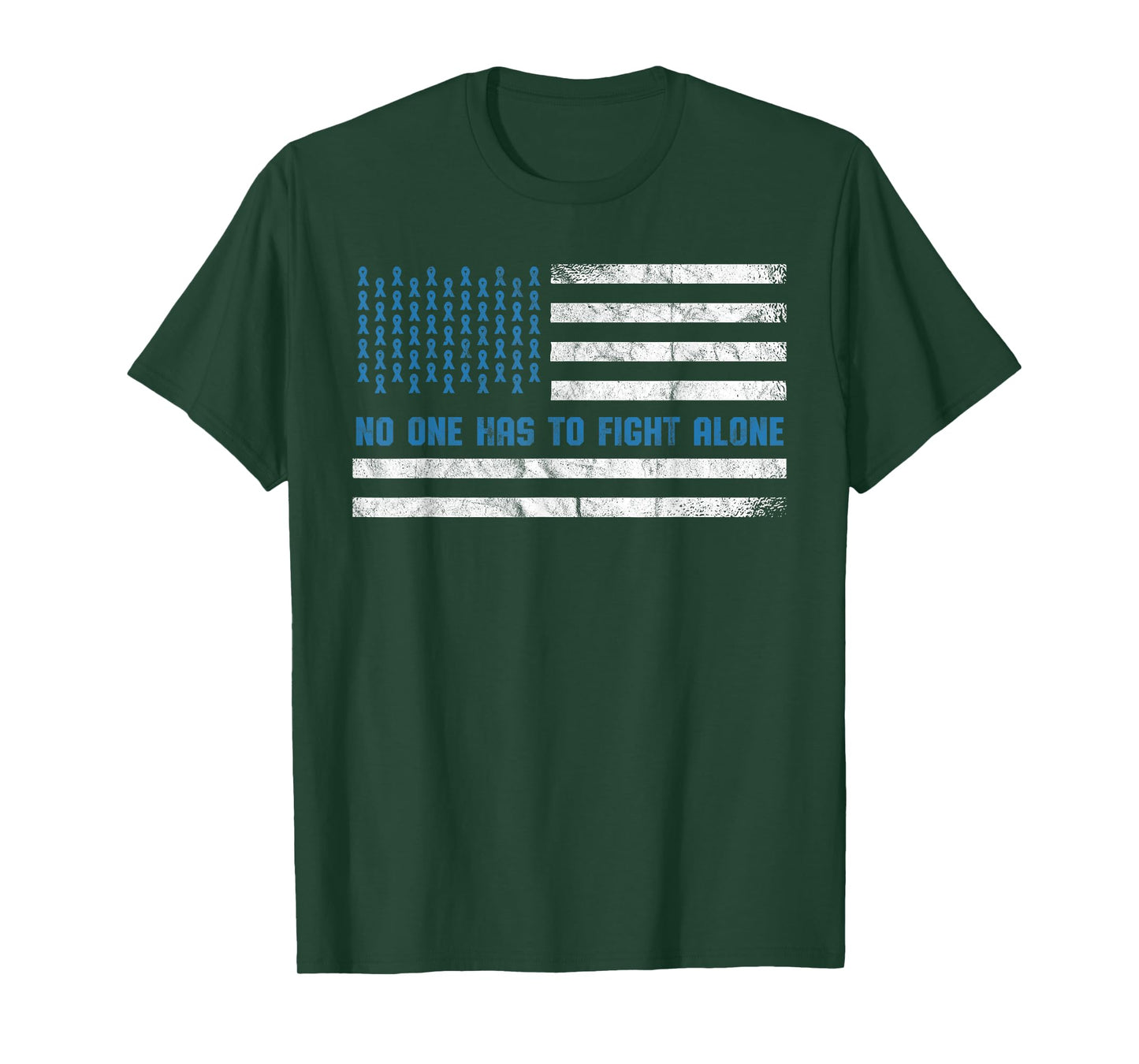 Diabetes Awareness No One Has To Fight Alone American Flag T-Shirt