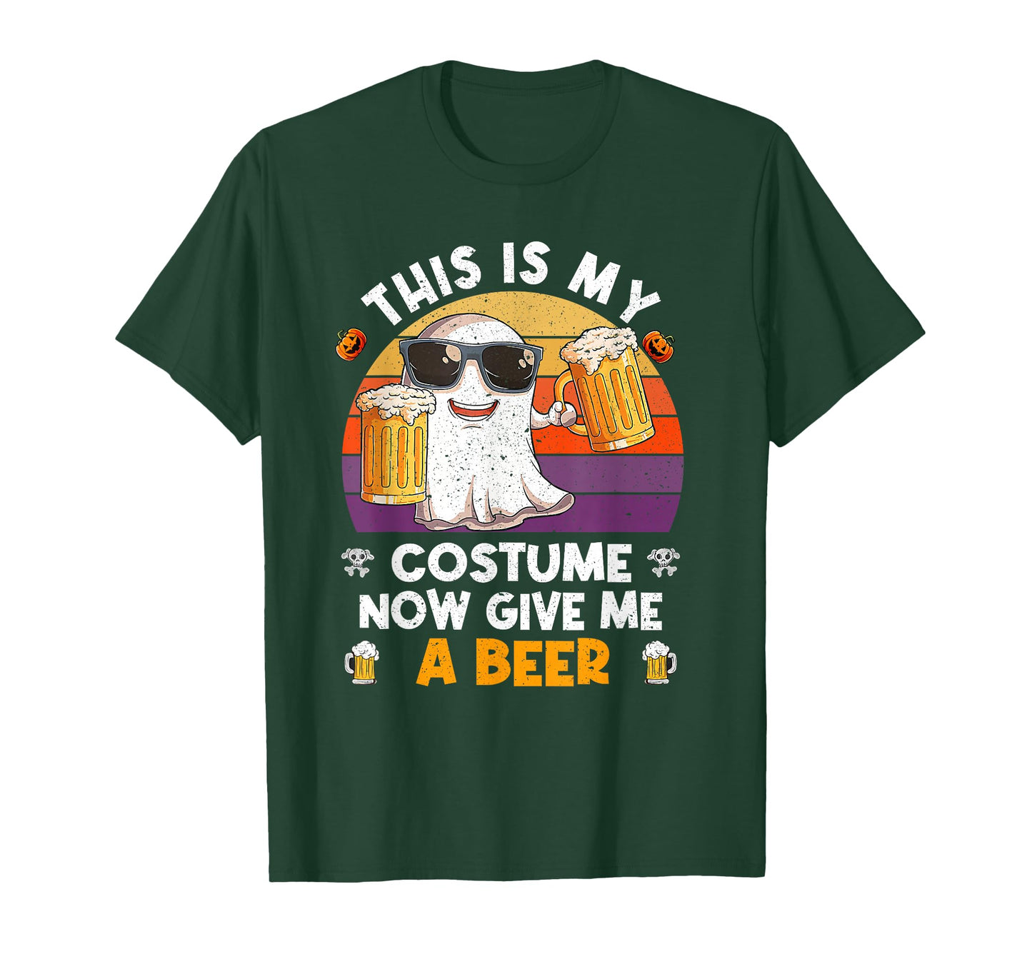 This is My Costume Now Give Me A Beer Halloween Skeleton T-Shirt