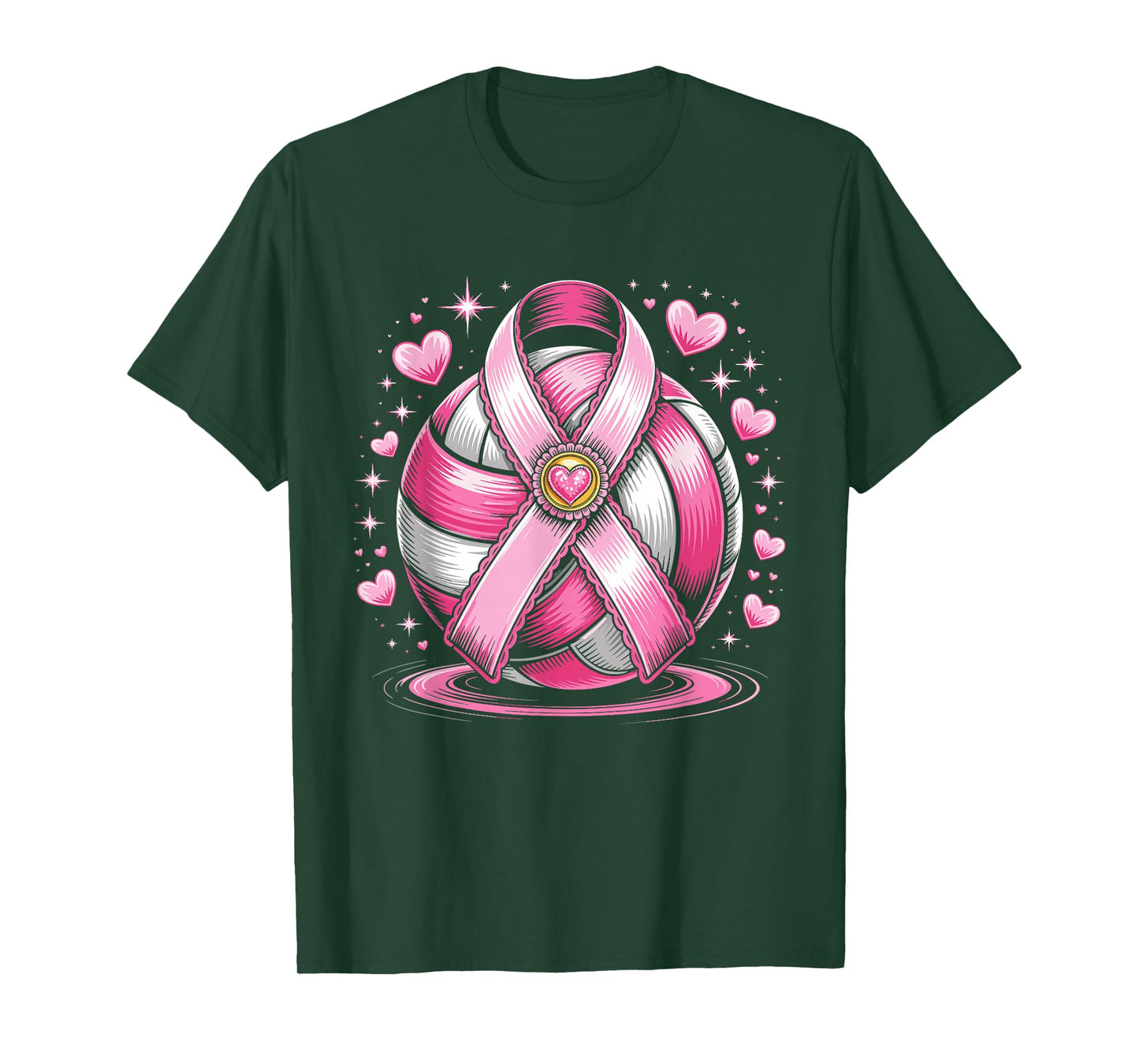 Volleyball Pink Breast Cancer Awareness T-Shirt