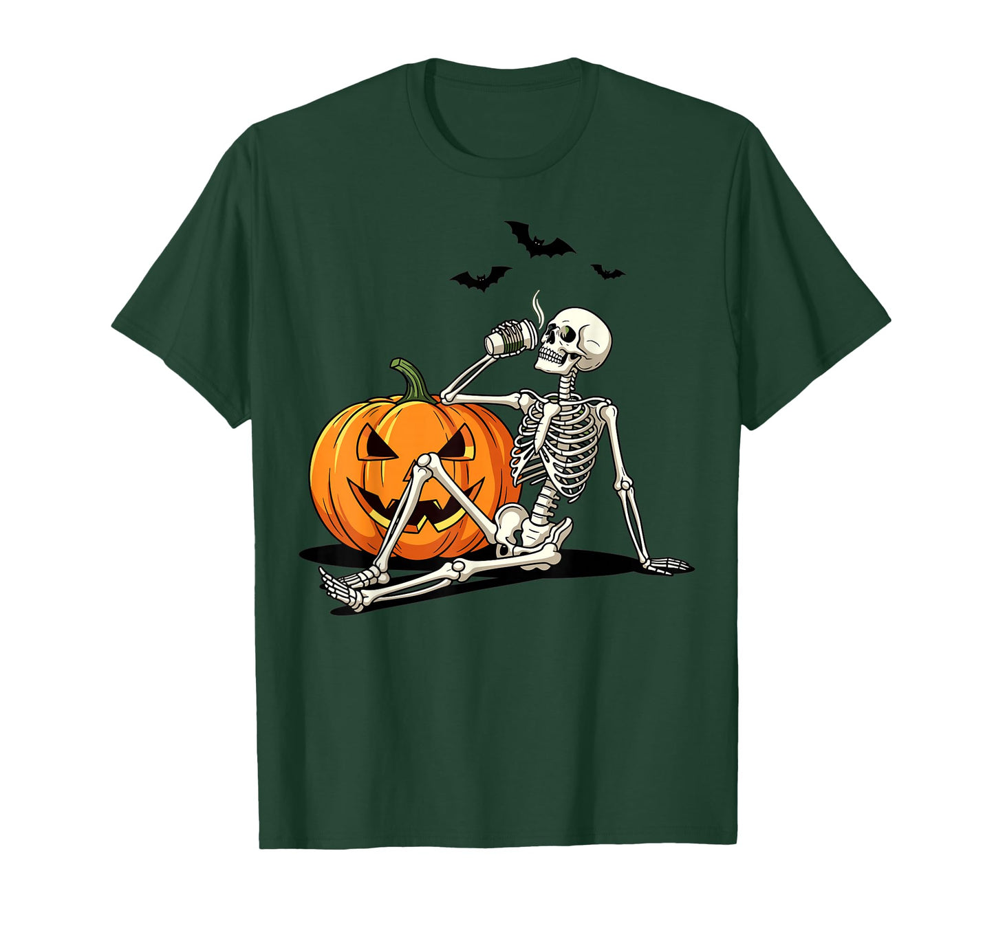Skeleton Pumpkin Spice Latte Fall Autumn Funny T-Shirt