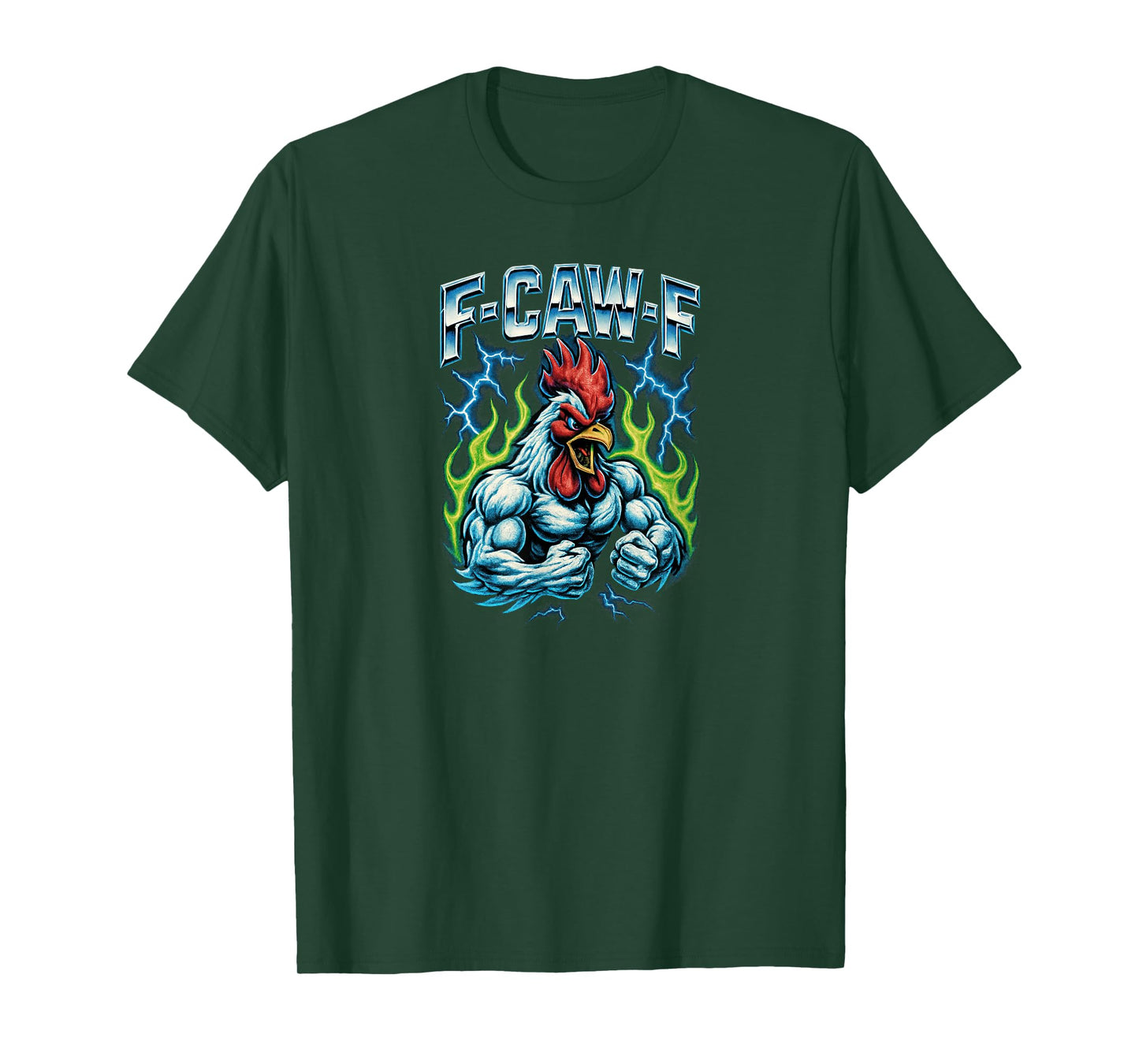 F Caw F Funny Rooster F-Caw-F Chicken Meme Humor FCAWF Men T-Shirt