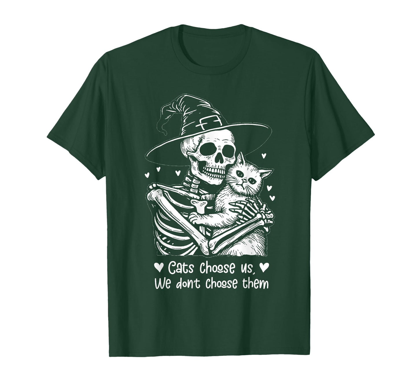 Cats Choose us, we Don’t Choose Them. Cat Halloween Skeleton T-Shirt