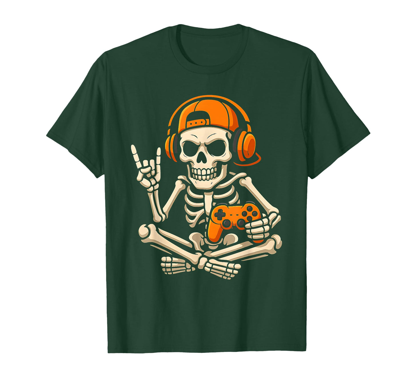 Halloween Skeleton Gamer Video Gaming Teenage Boy Grandson T-Shirt