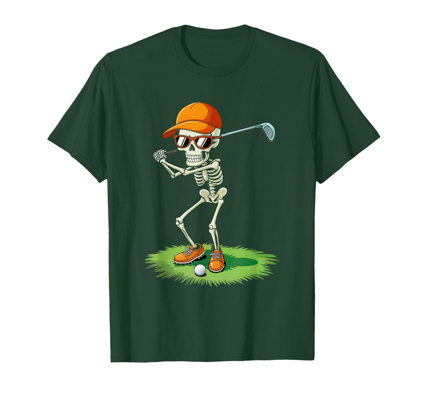 Halloween Skeleton Funny Golf Shirt for Teens Boys Men Kids T-Shirt