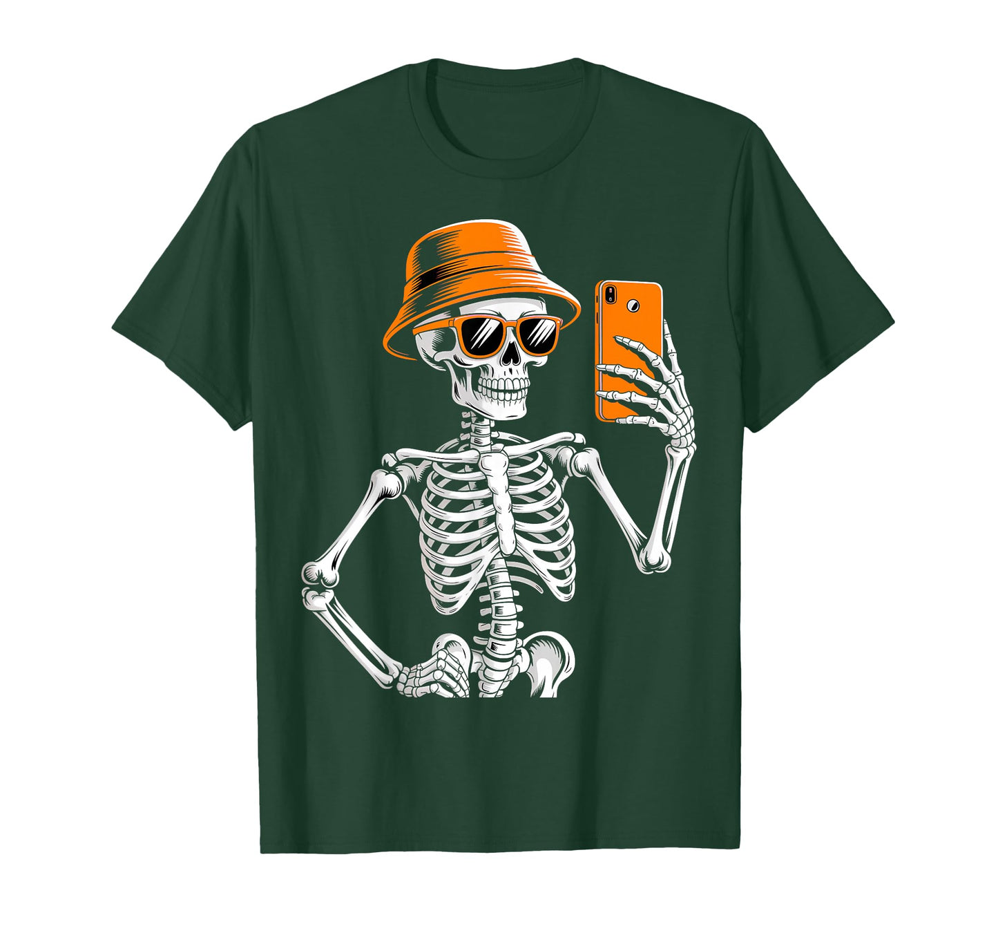 Funny Halloween Skeleton Selfie Costume T-Shirt