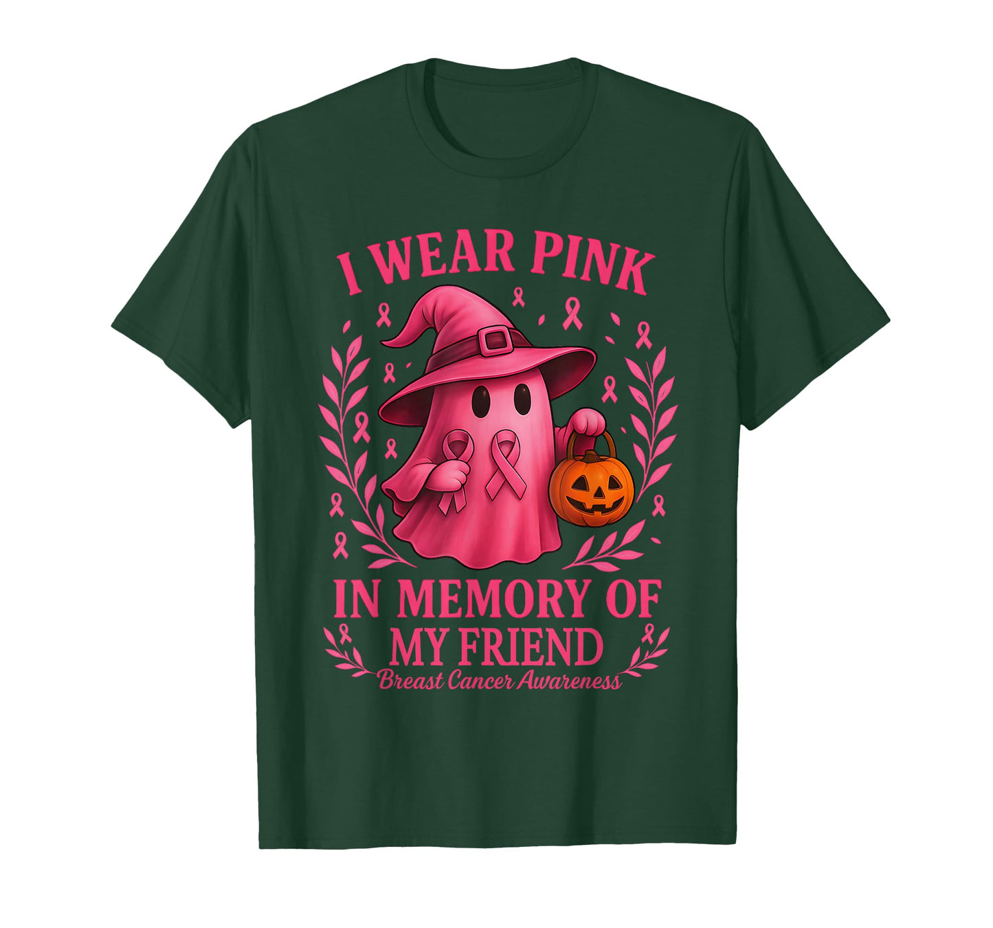 I Wear Pink in Memory of My Friend Breast Cancer Awareness T-Shirt