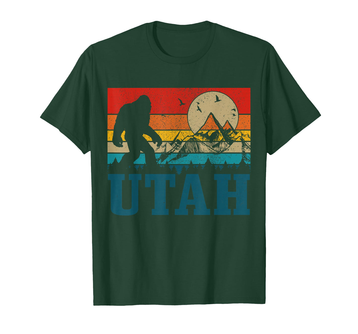 Utah Bigfoot Vintage Mountains Hiking Camping Hunter Gift T-Shirt