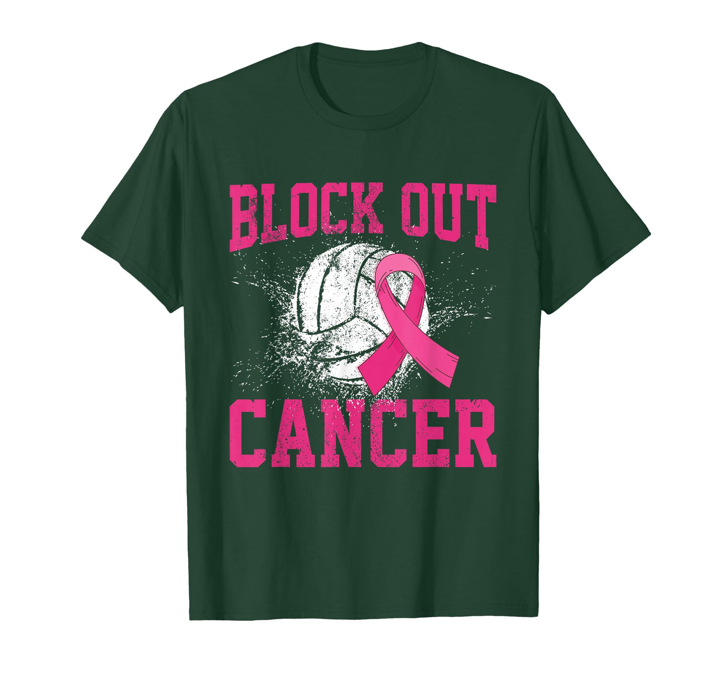 Volleyball Breast Cancer Awareness Block Out Cancer T-Shirt