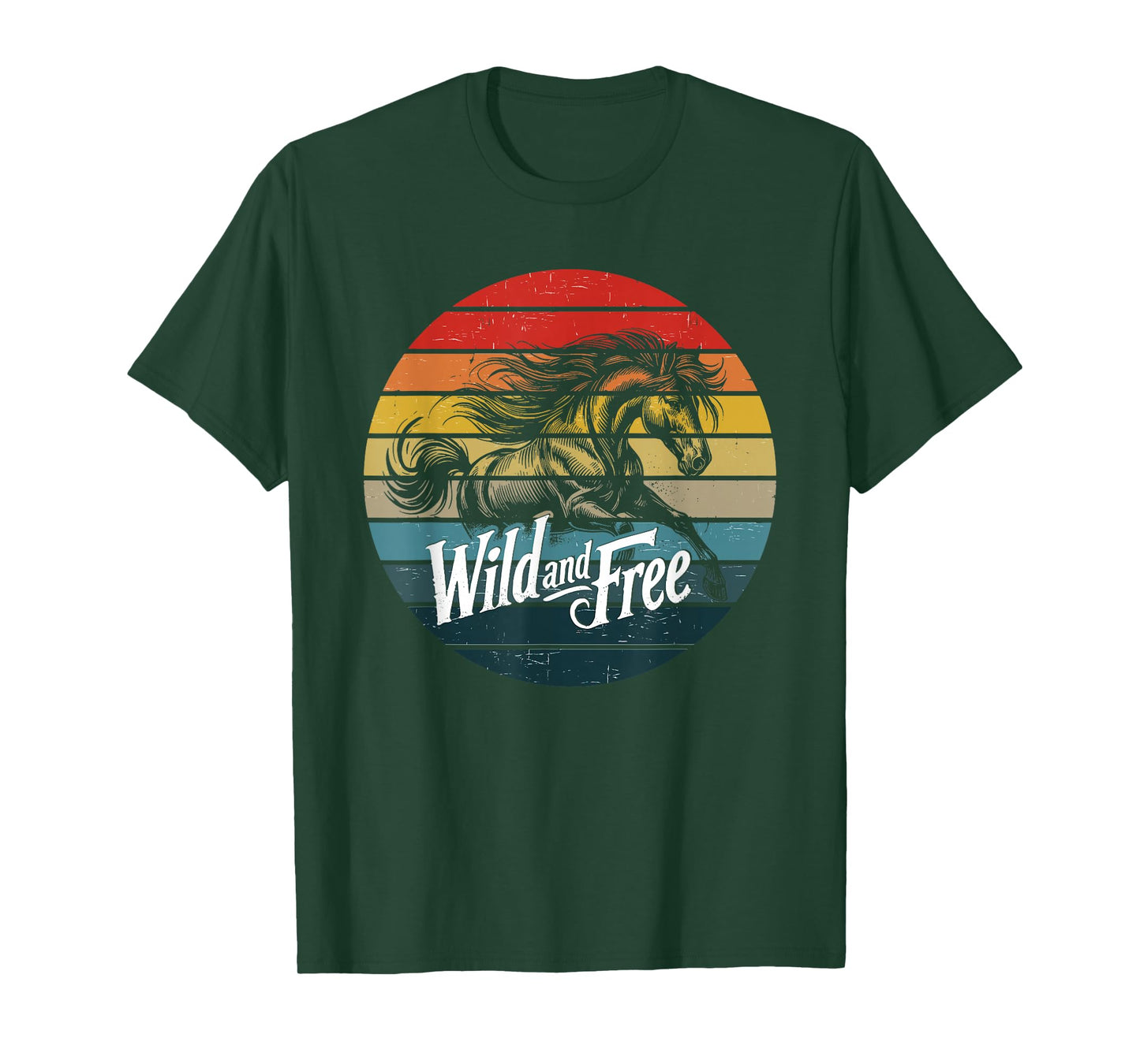 Wild and Free Retro Horse Vintage Graphic for Nature Lovers T-Shirt