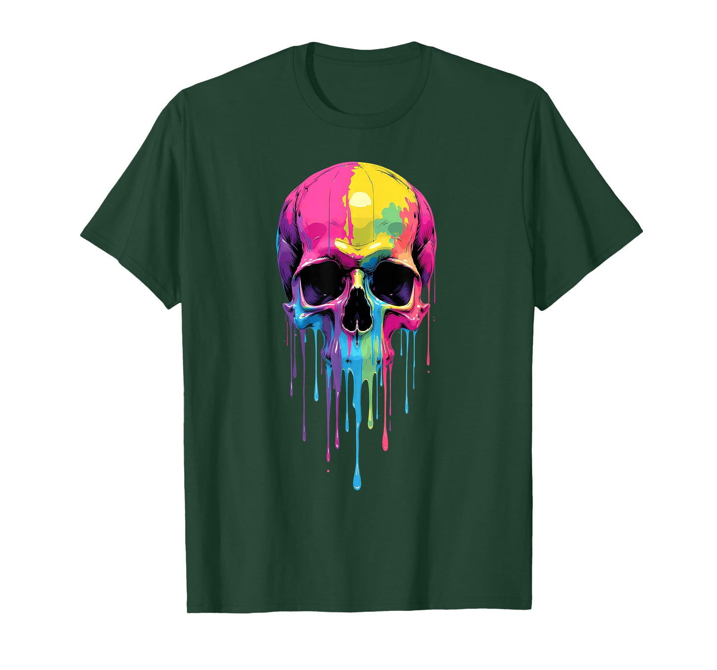 Colorful Skull Melting Halloween T-Shirt