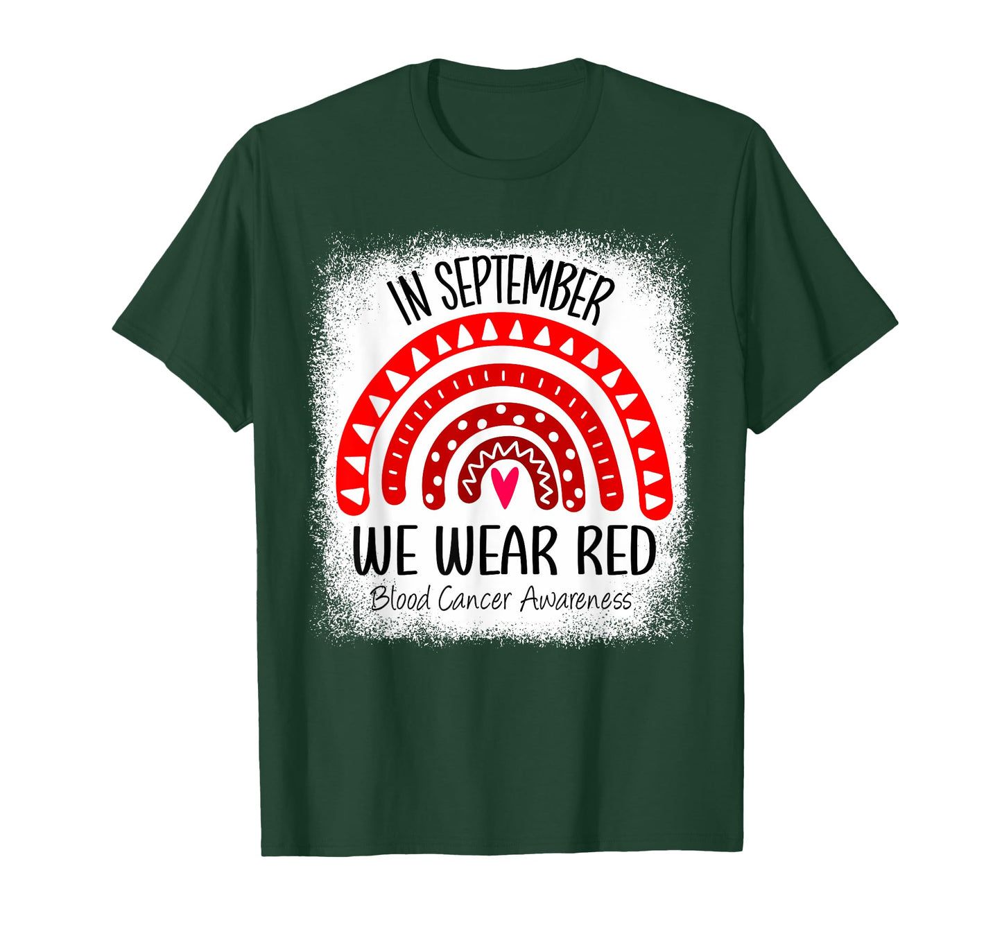 Rainbow In September We Wear Red Blood Cancer Awareness T-Shirt
