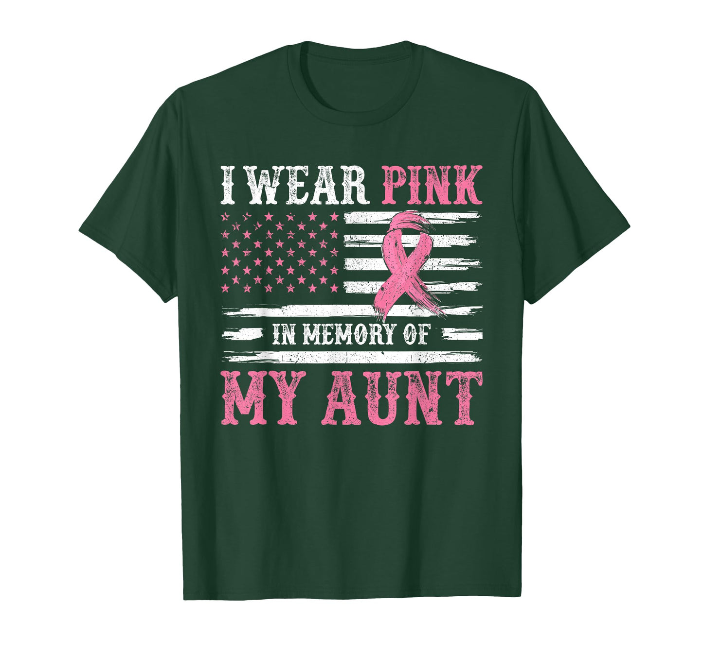 I Wear Pink In Memory Of My Aunt Breast Cancer Awareness T-Shirt