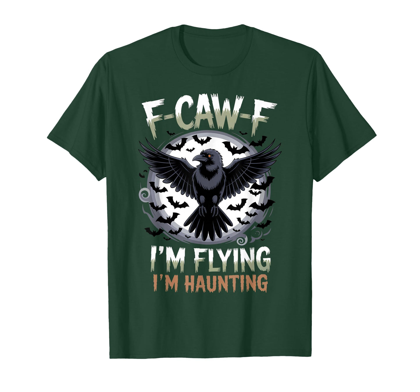 Black Crow, F-Caw-F Funny Black Bird Moon Gothic Halloween T-Shirt